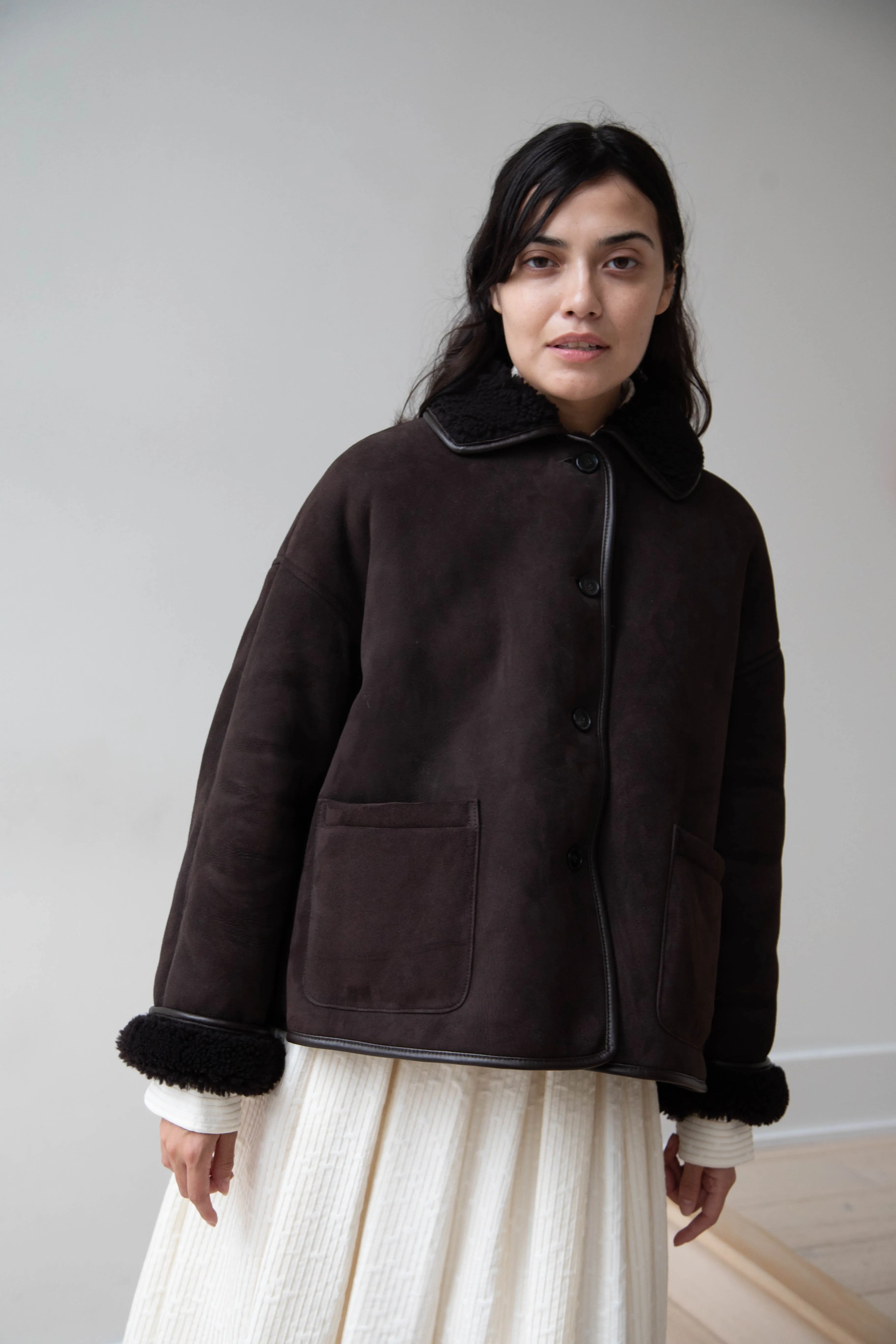 Cawley | Avis Jacket in Chocolate Shearling