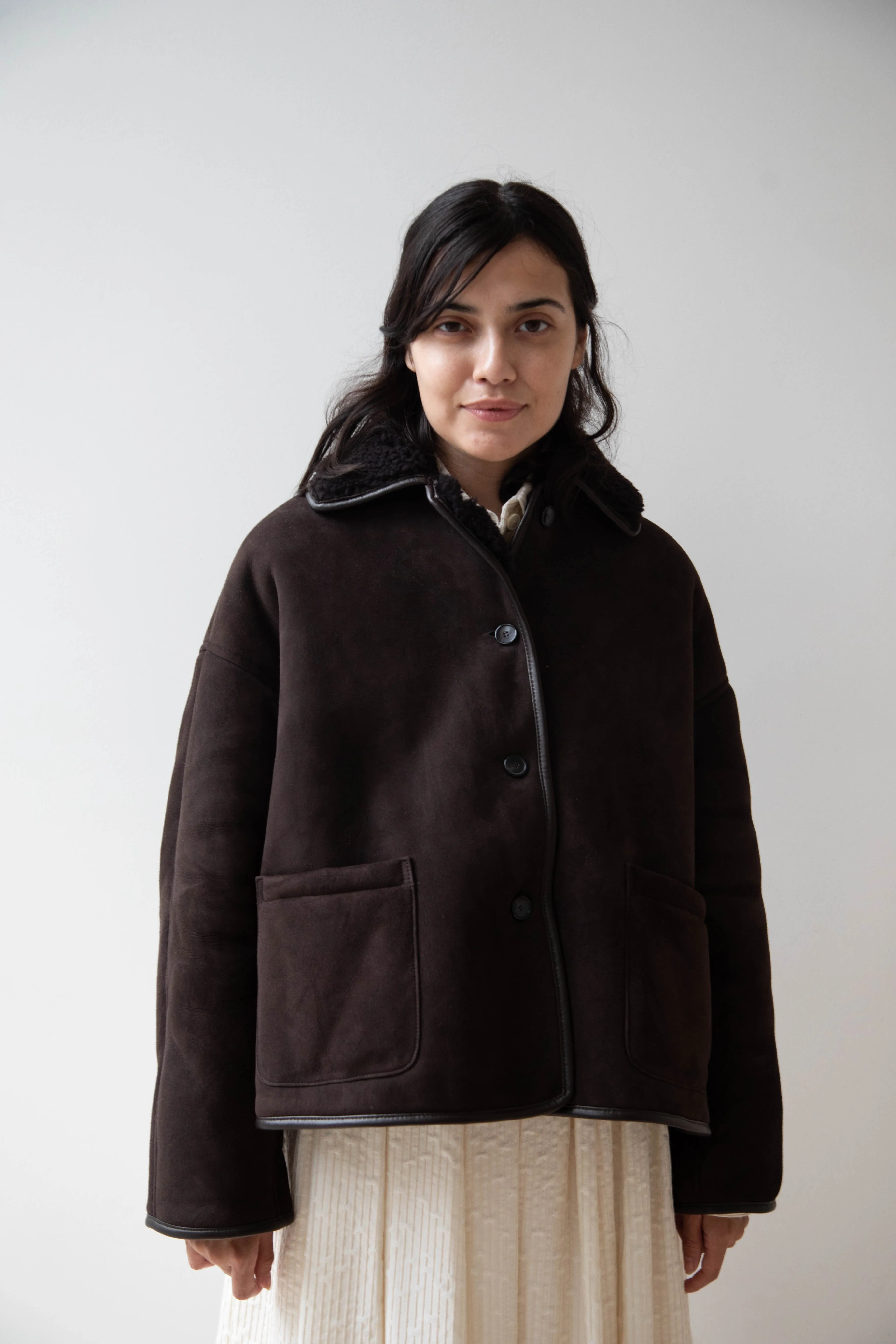 Cawley | Avis Jacket in Chocolate Shearling