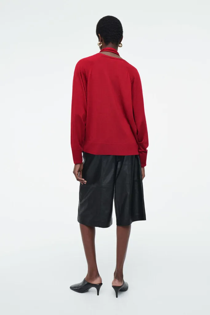 COS Scarf-Detail Wool Turtleneck Sweater - Size Medium