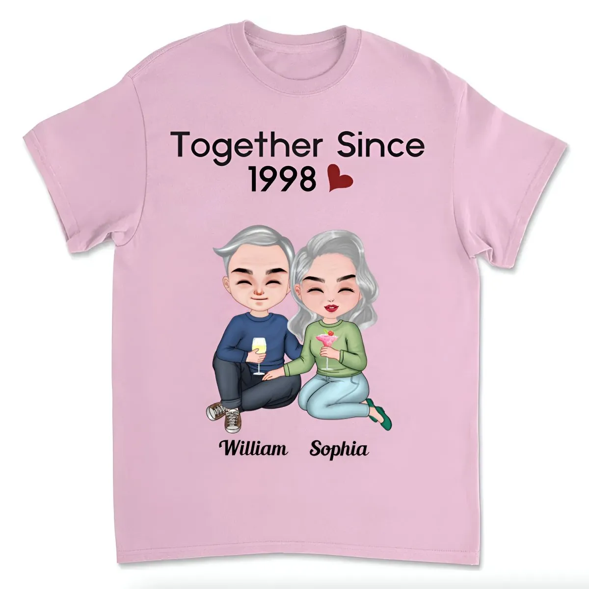 Couple - Together Since - Personalized Unisex T-shirt