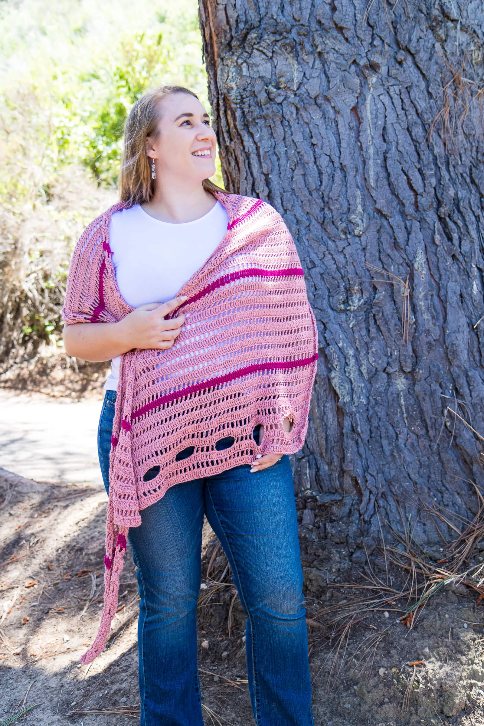 Crochet Kit - Striped Keyhole Boomerang Shawl