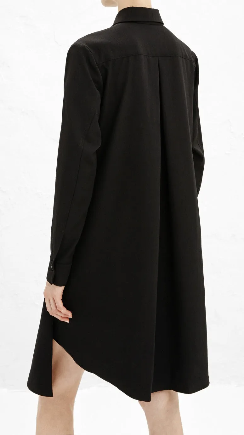 Crossover Buttoned Dress // Loose Fit Cape-Style Blouse Shirt