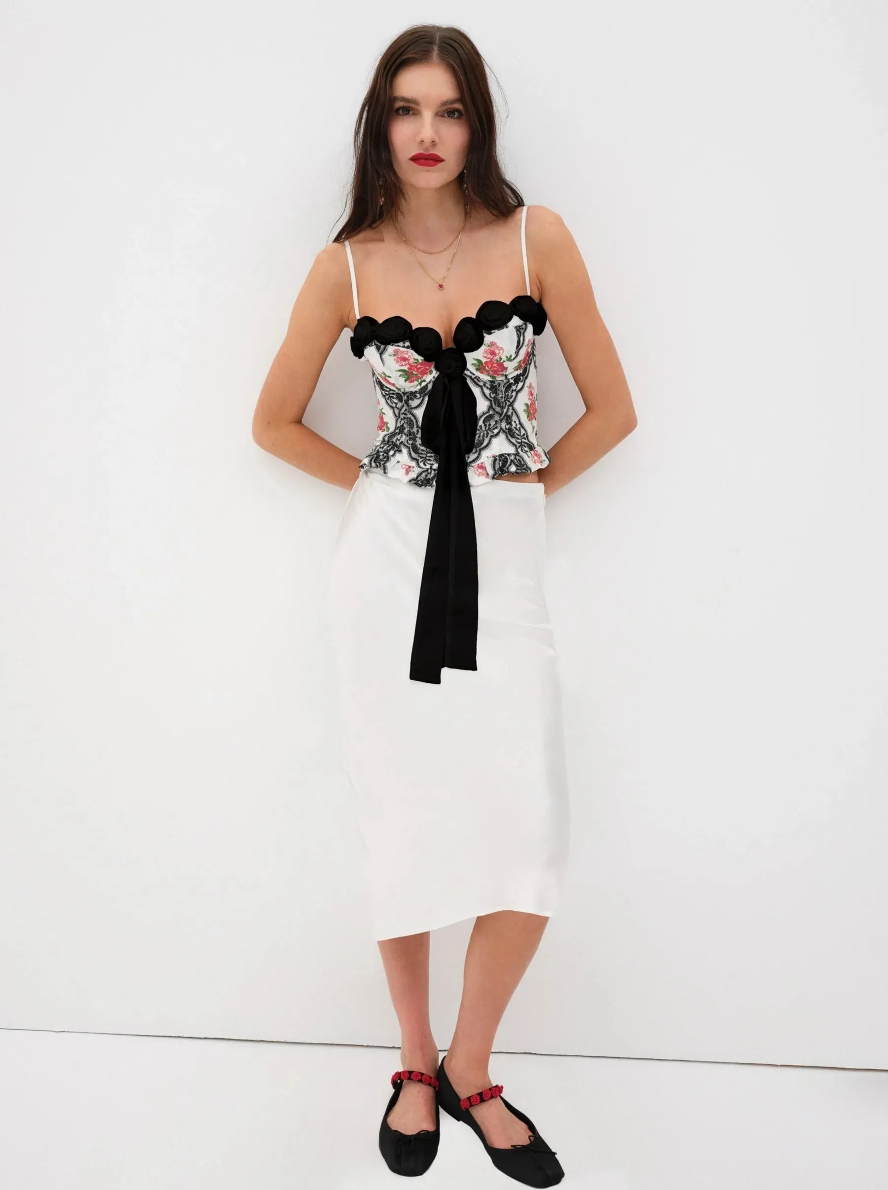 Daje Floral Bustier Top
