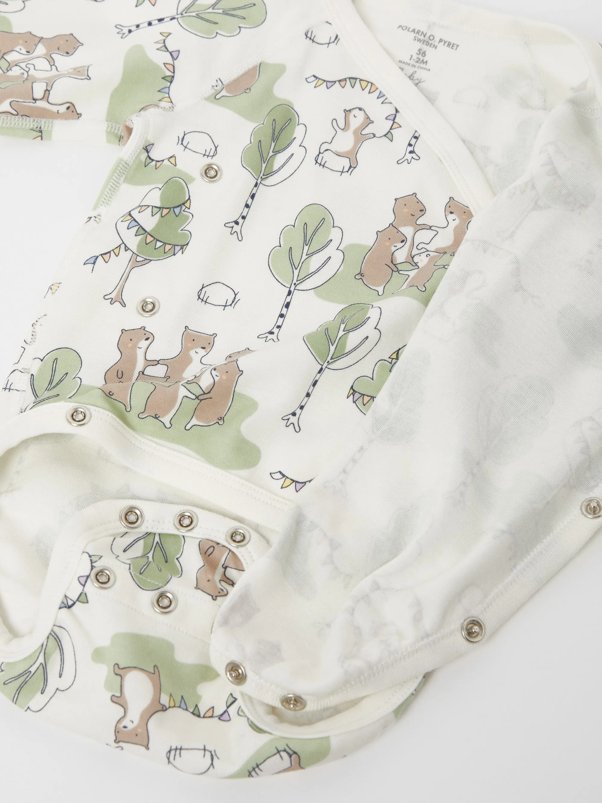 Dancing Bear Print Babygrow