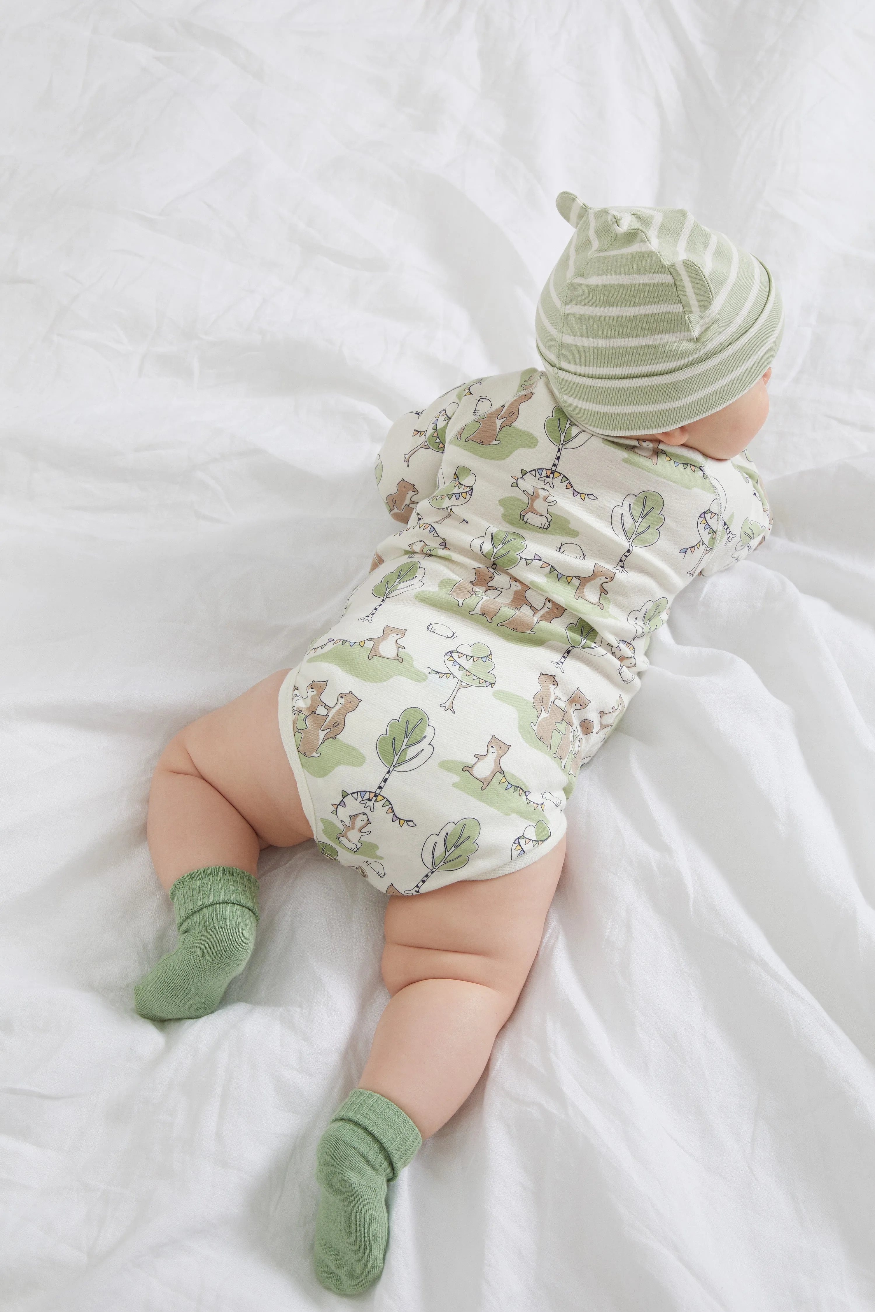 Dancing Bear Print Babygrow