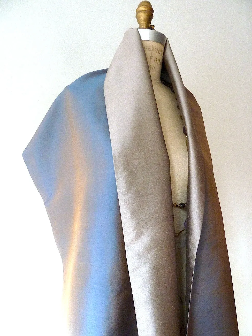 Double Sided Evening Shawl Pewter Penny Blue