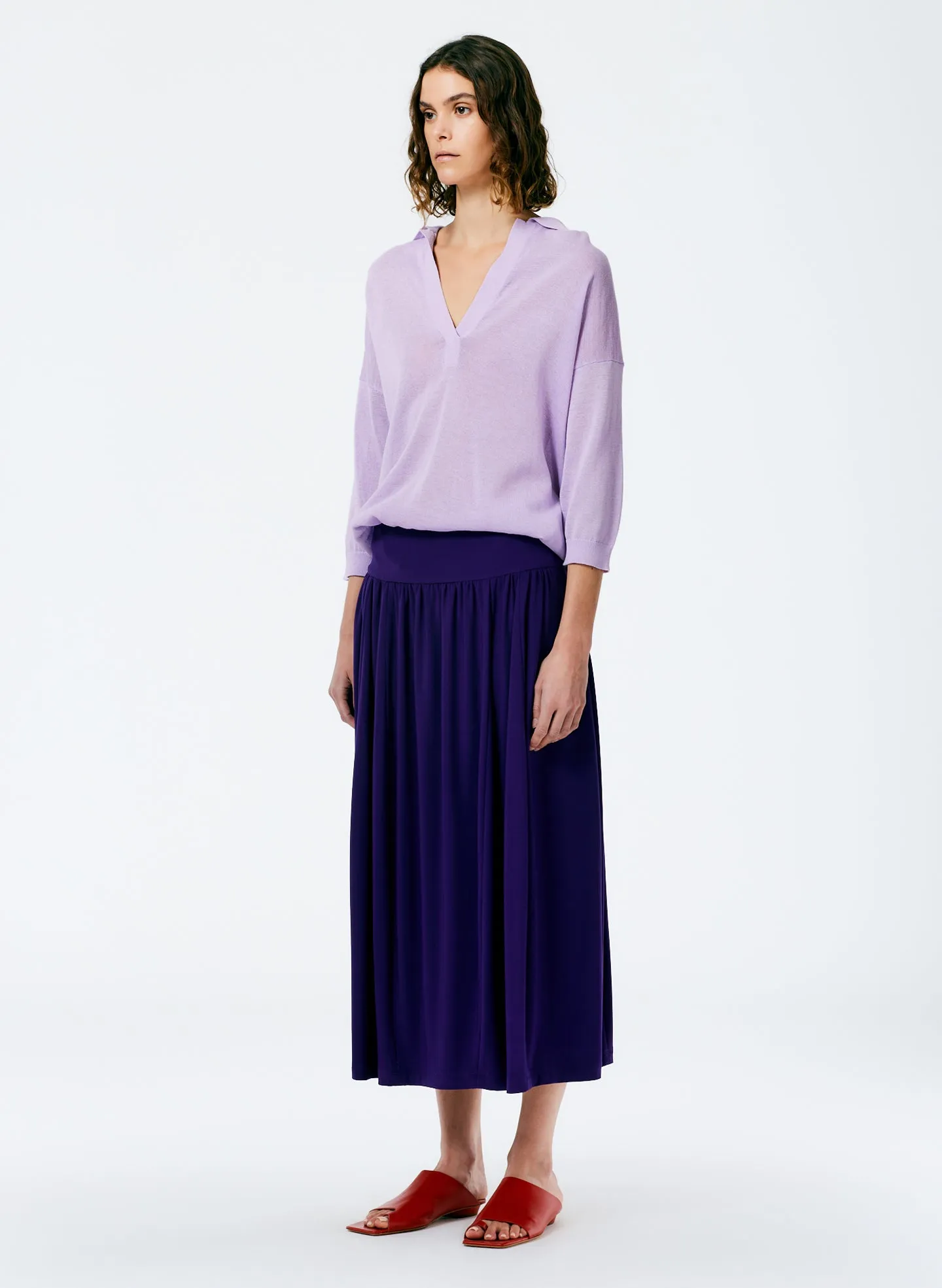 Drapey Jersey Lantern Skirt