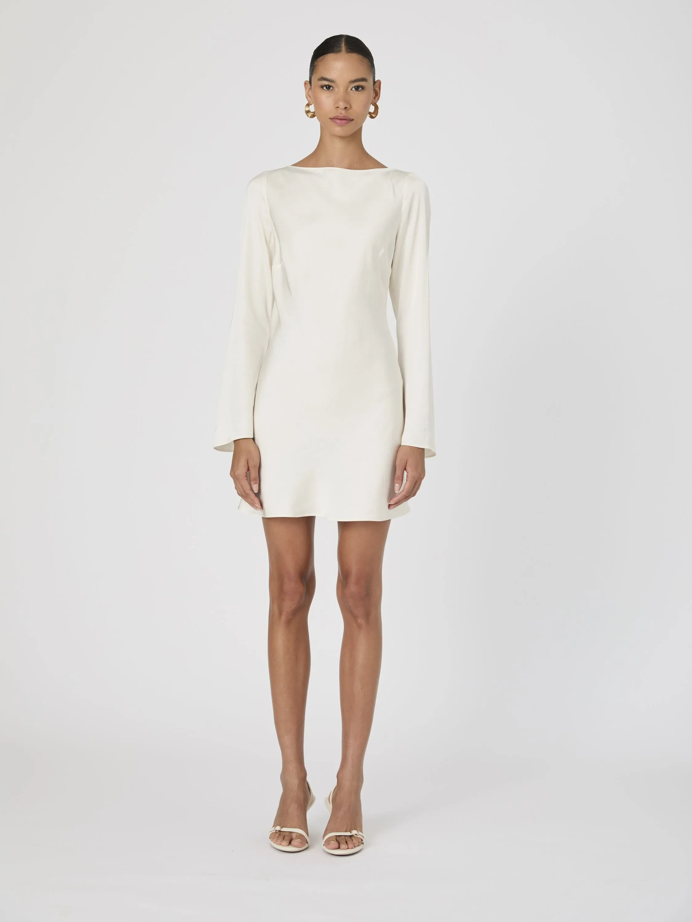 Ennis Satin Longsleeve Mini Dress