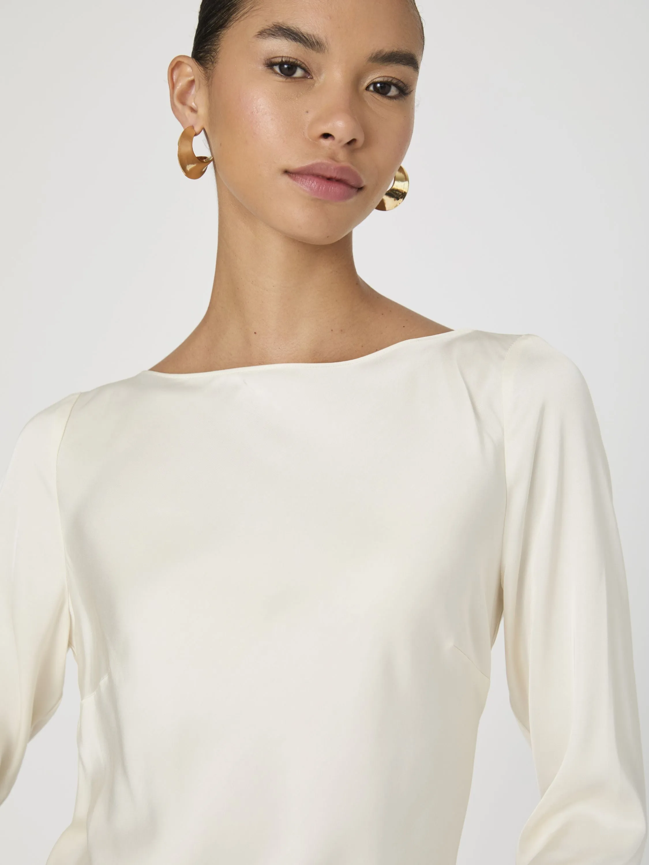 Ennis Satin Longsleeve Mini Dress