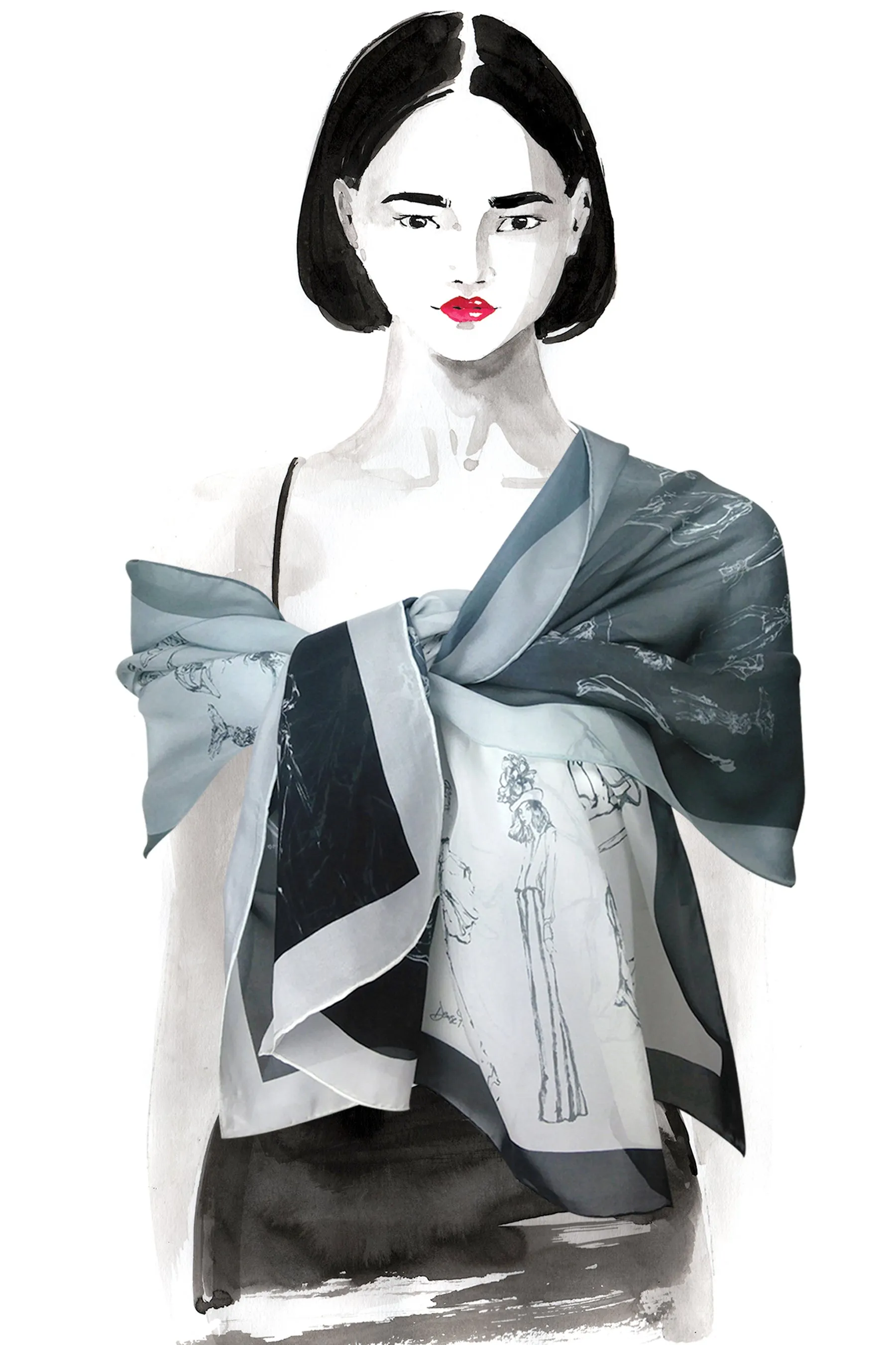 Fashion Procession Ombre Silk Scarf
