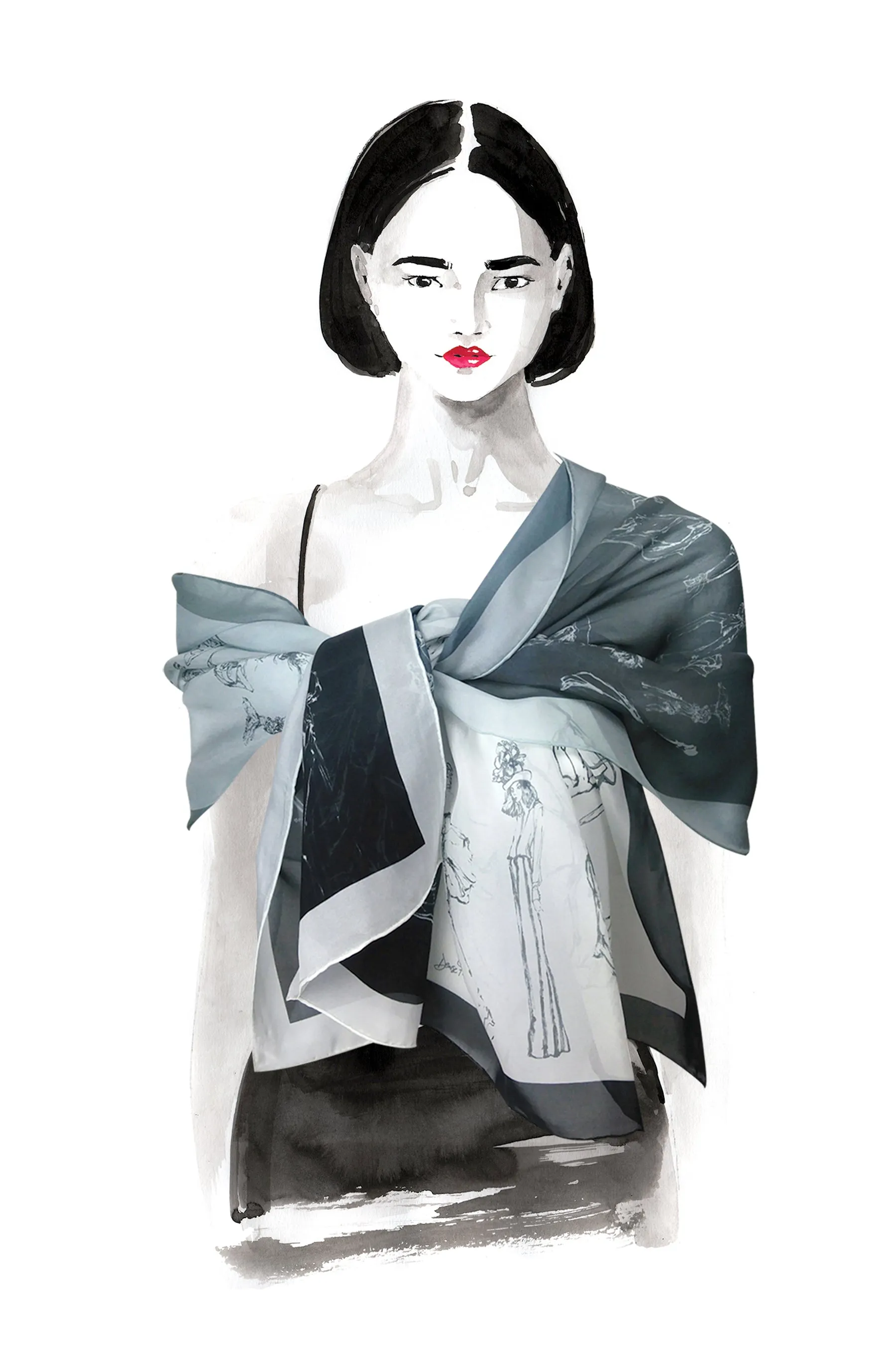 Fashion Procession Ombre Silk Scarf
