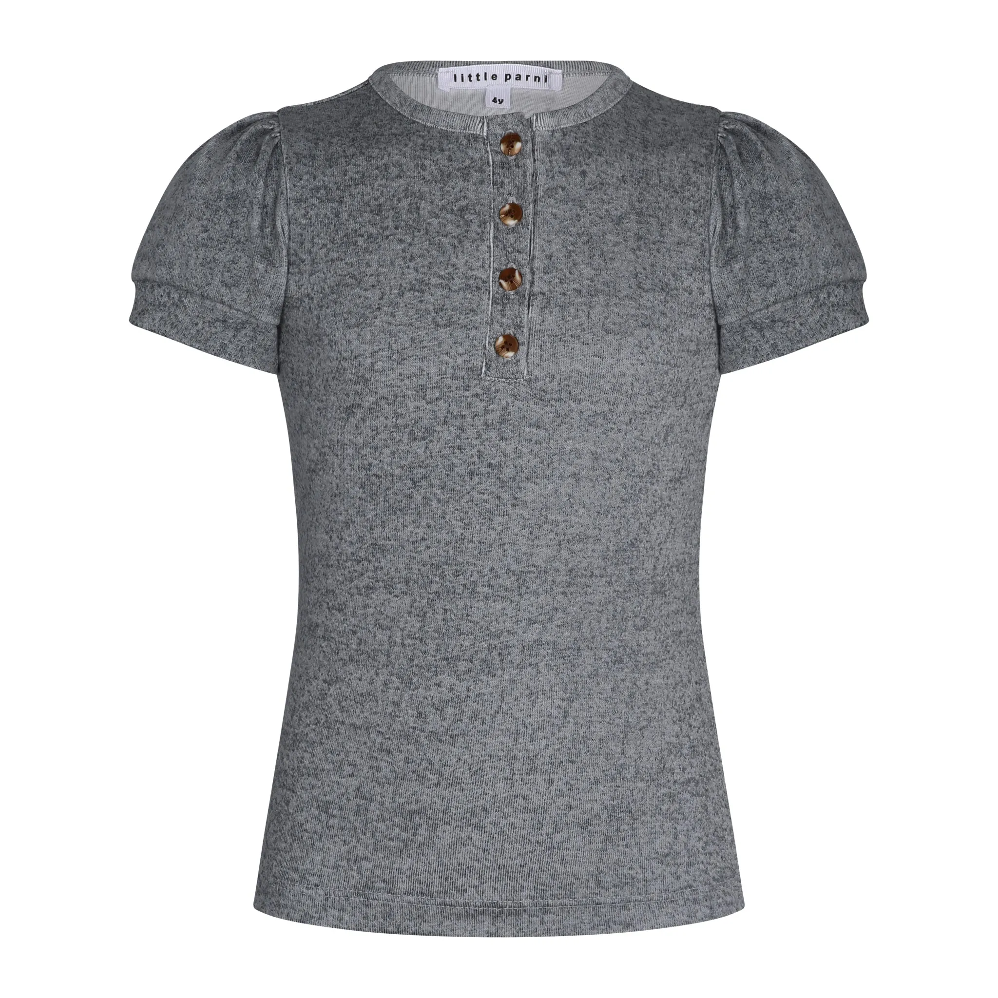 Girls Short Sleeve Henley T-Shirt