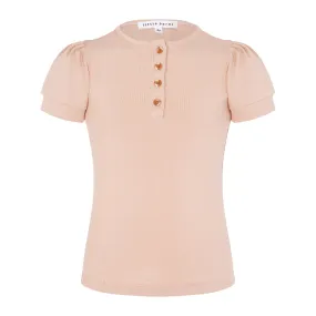 Girls Short Sleeve Henley T-Shirt