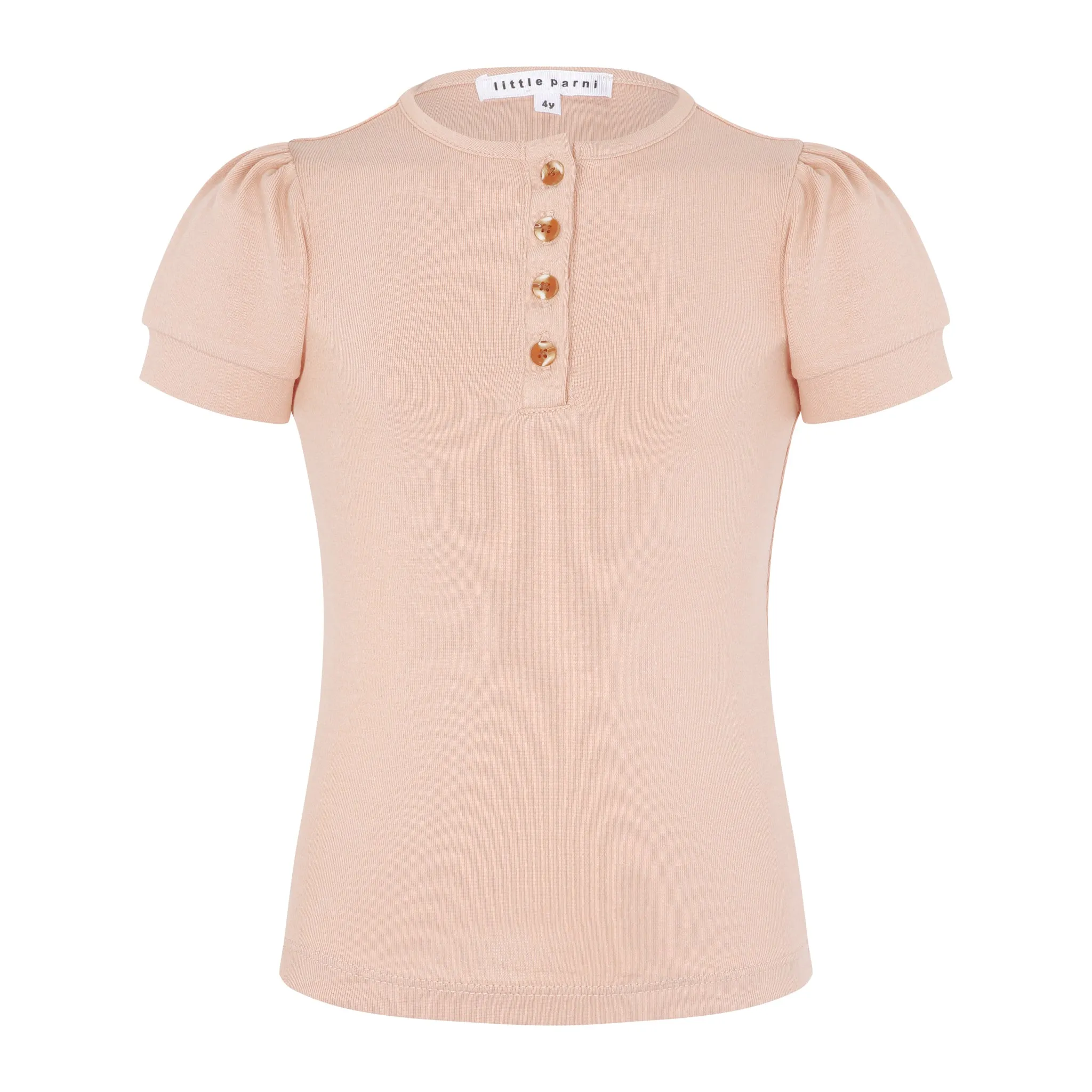 Girls Short Sleeve Henley T-Shirt