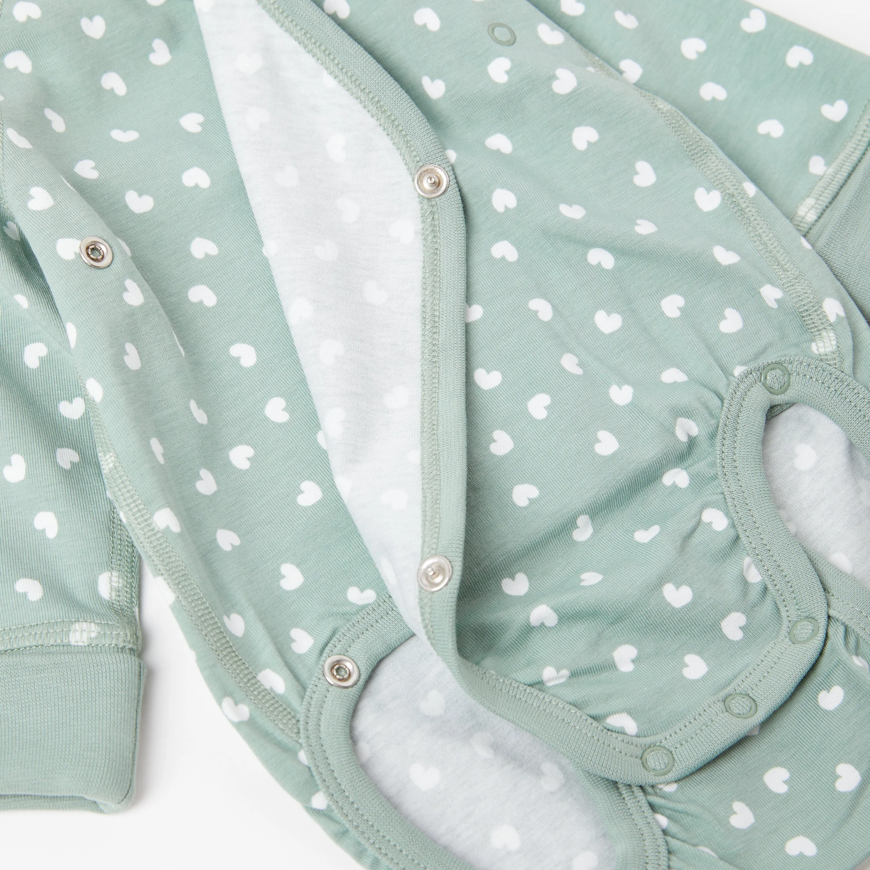 Heart Print Wraparound Babygrow