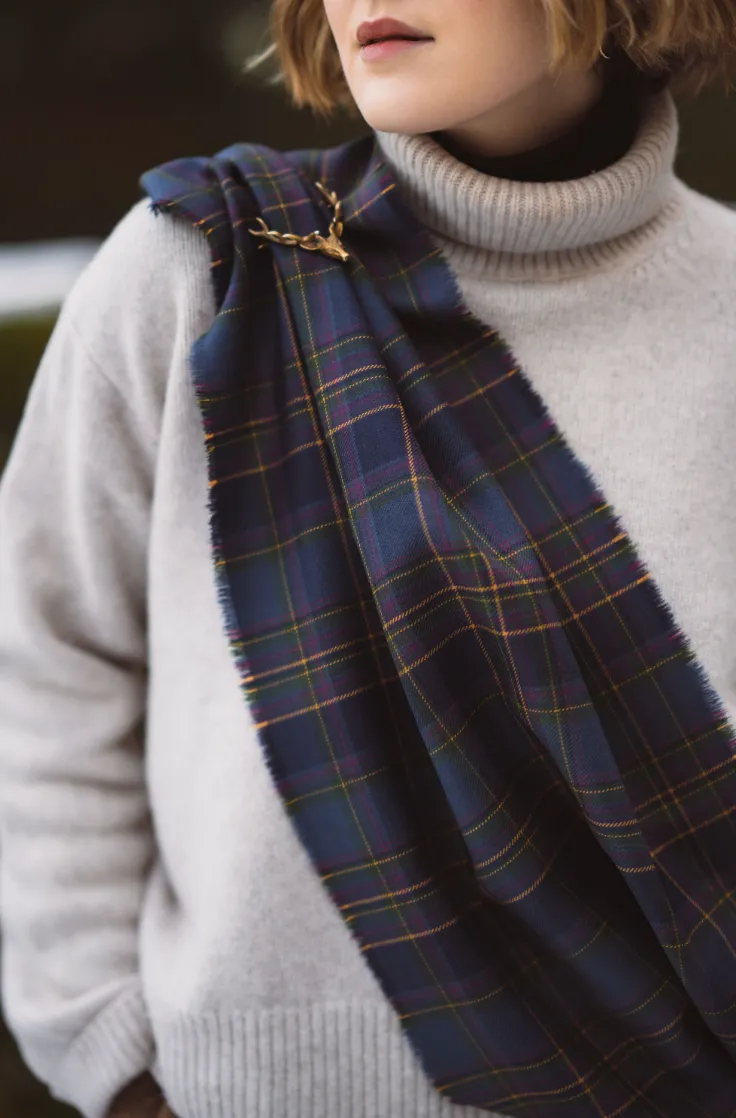 Highland Mist Tartan Cowl Wrap Scarf by LoullyMakes
