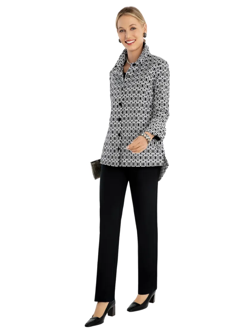 Jacquard Diamond Shirt Tunic