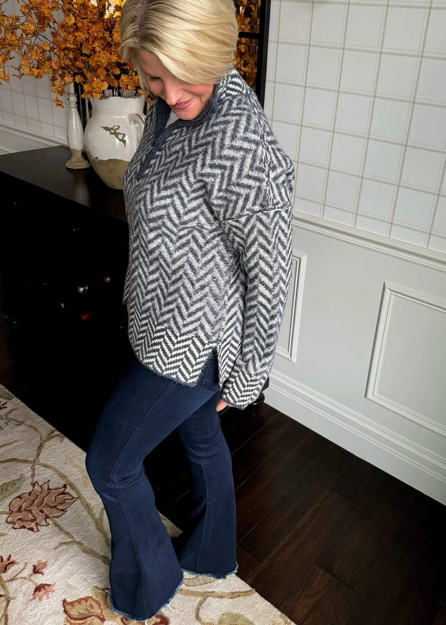 John   Jenn Dominic in Inky Herringbone