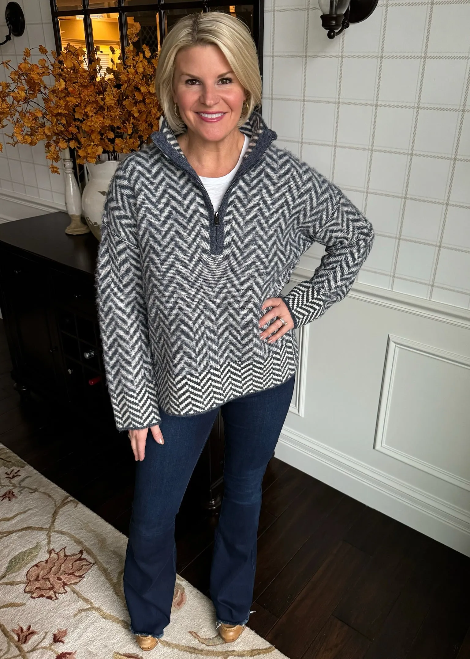 John   Jenn Dominic in Inky Herringbone
