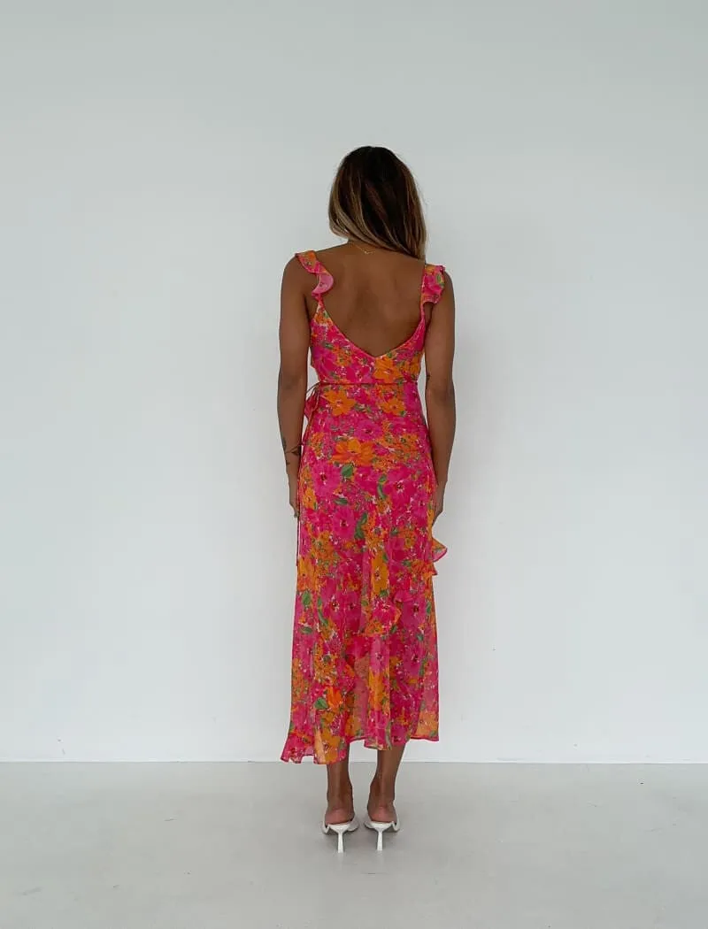 Just like Heaven Maxi Dress | Electric Begonia