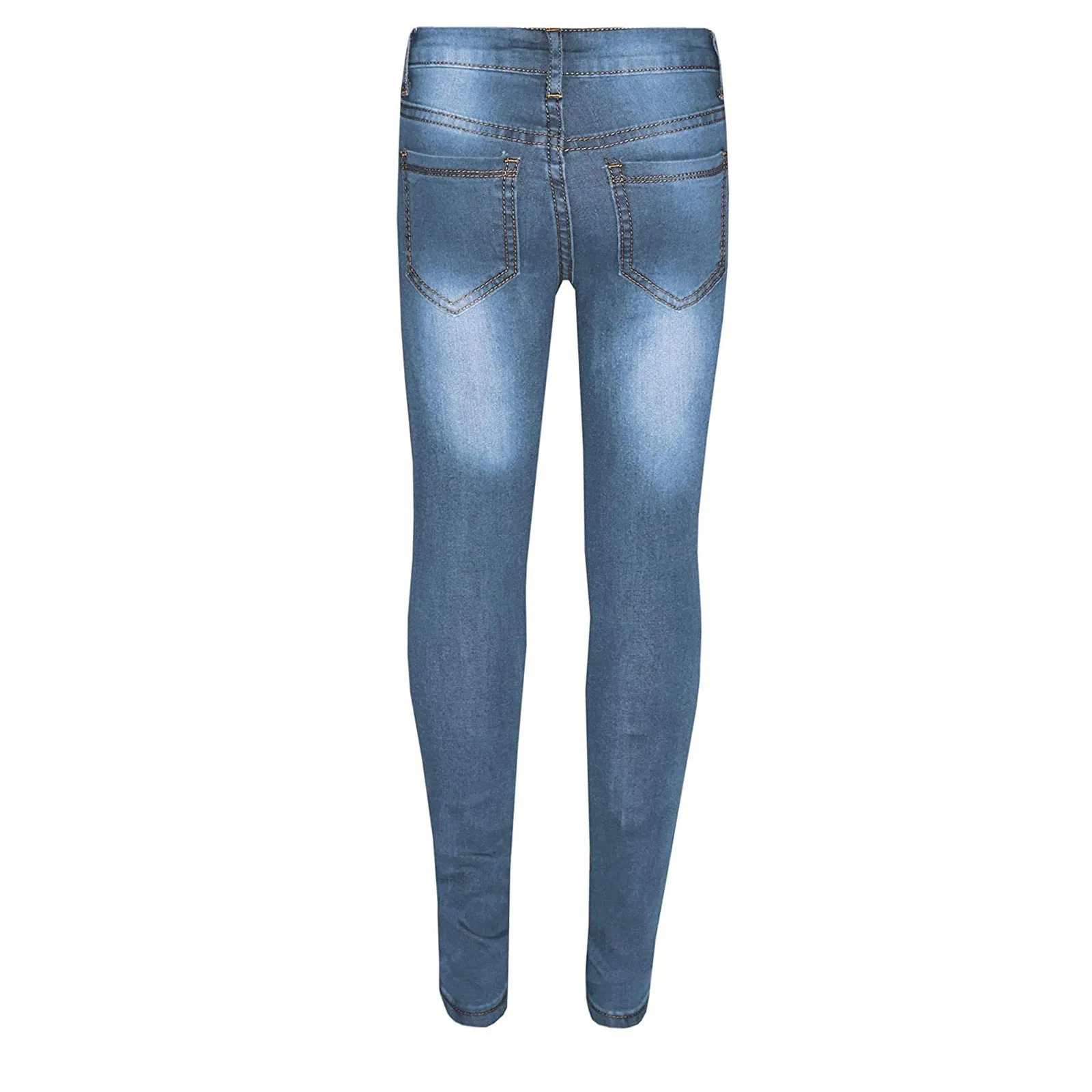Kids Girls Skinny Jeans Denim Ripped Stretchy Pants for Age 3-14 Years