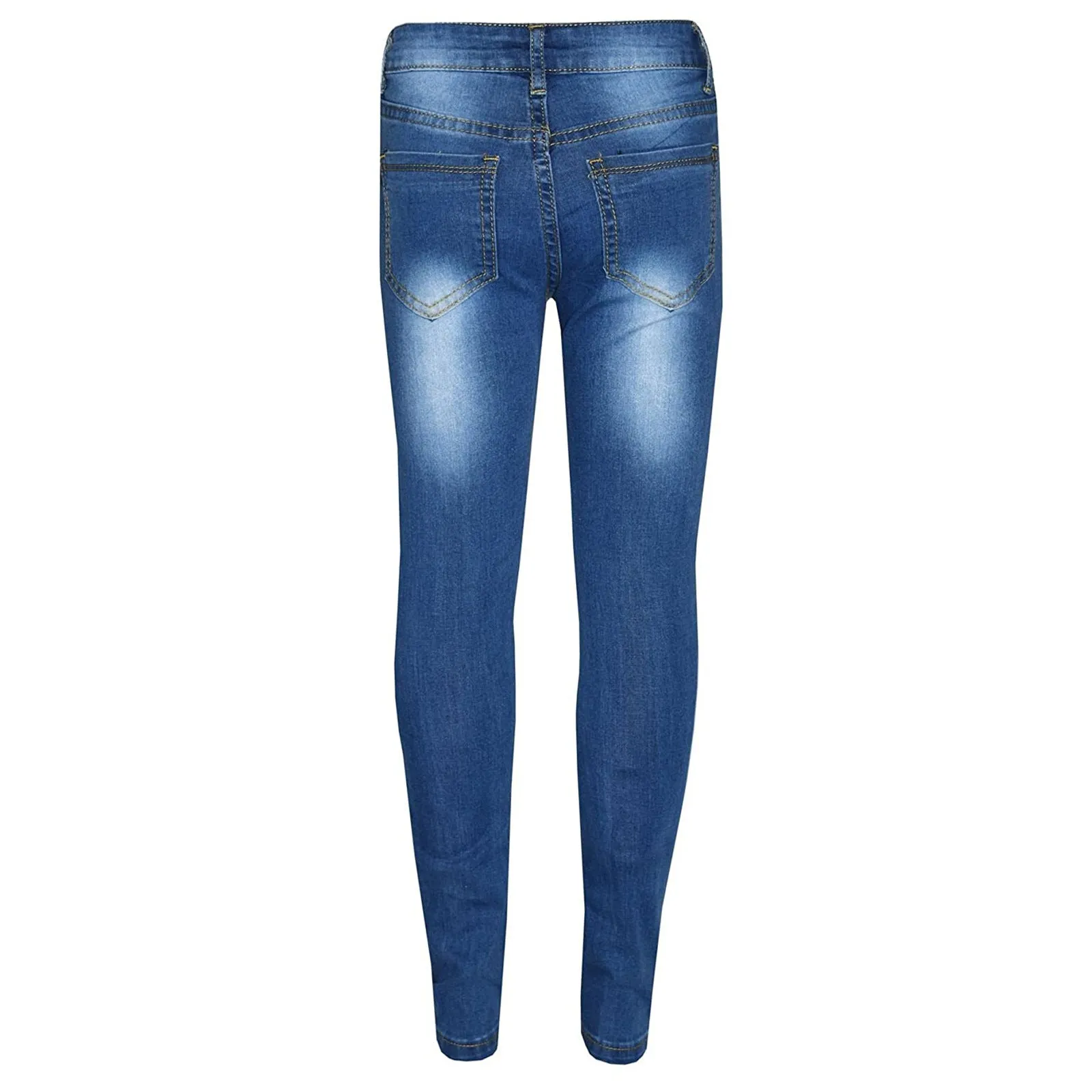 Kids Girls Skinny Jeans Denim Ripped Stretchy Pants for Age 3-14 Years