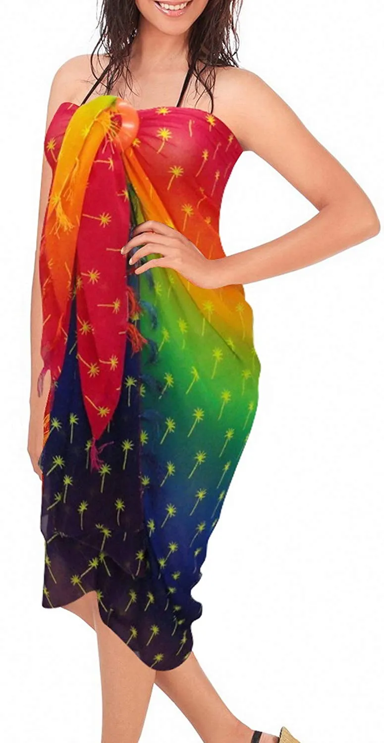 LA LEELA Beachwear Bikini Cover up Bathing Suit Wrap Pareo Women 11 ONE Size