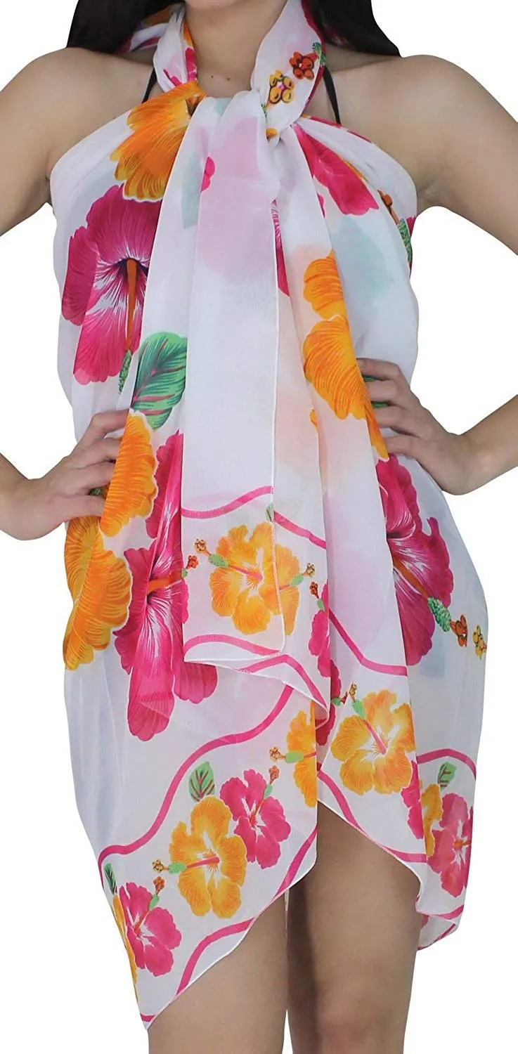 LA LEELA Beachwear Bikini Cover up Bathing Suit Wrap Pareo Women 11 ONE Size