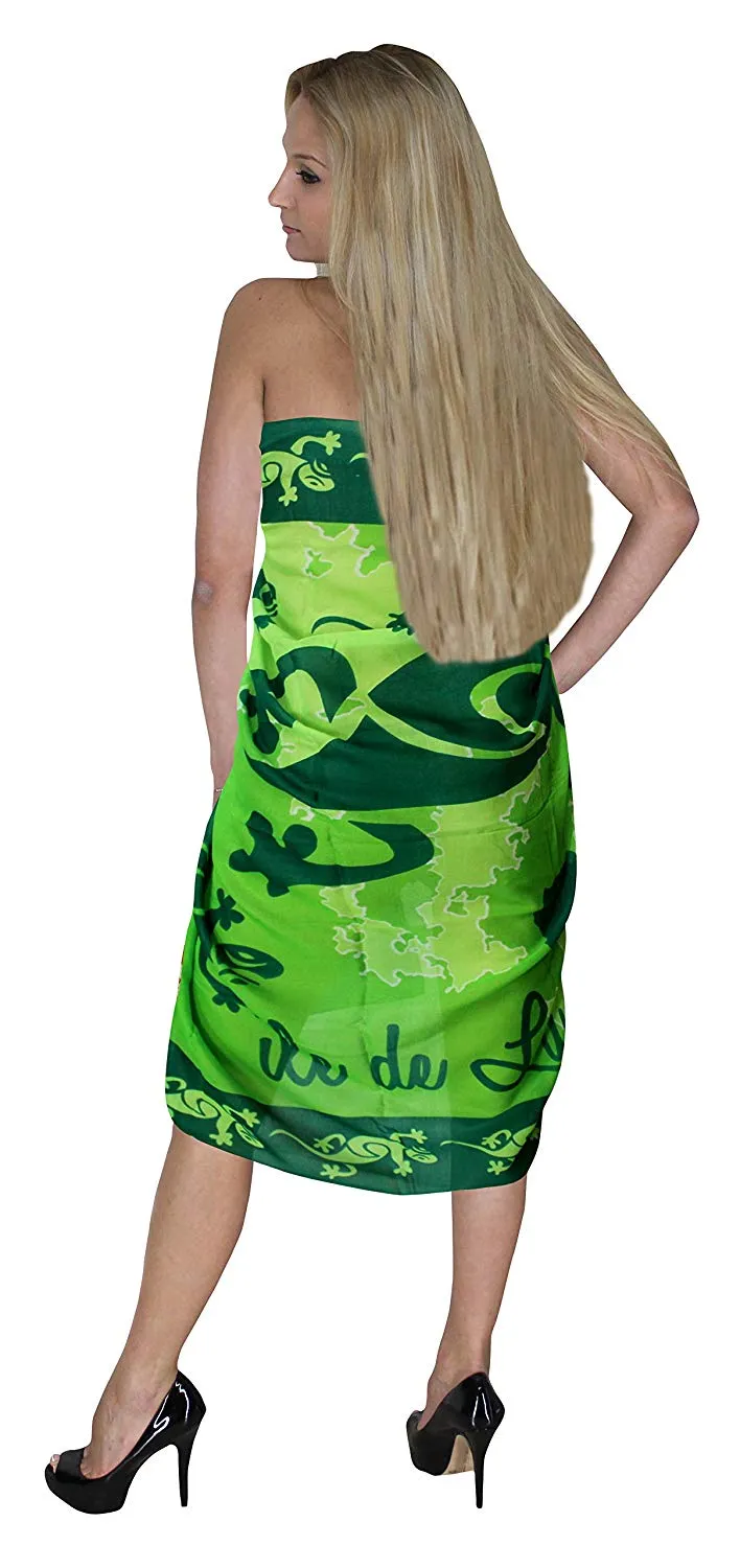 LA LEELA Women Beachwear Bikini Wrap Cover up Swimsuit Sarong Dress 12 ONE Size