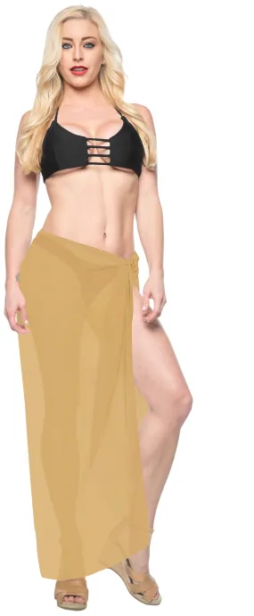 LA LEELA Women's Beach Cover Up Sarong Swimsuit Coverup Pareo 78"x42" Beige_G177