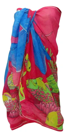 LA LEELA Women's Swimwear Cover Up Beach Sarong Swimsuit Wrap 72"x42" Pink_R914