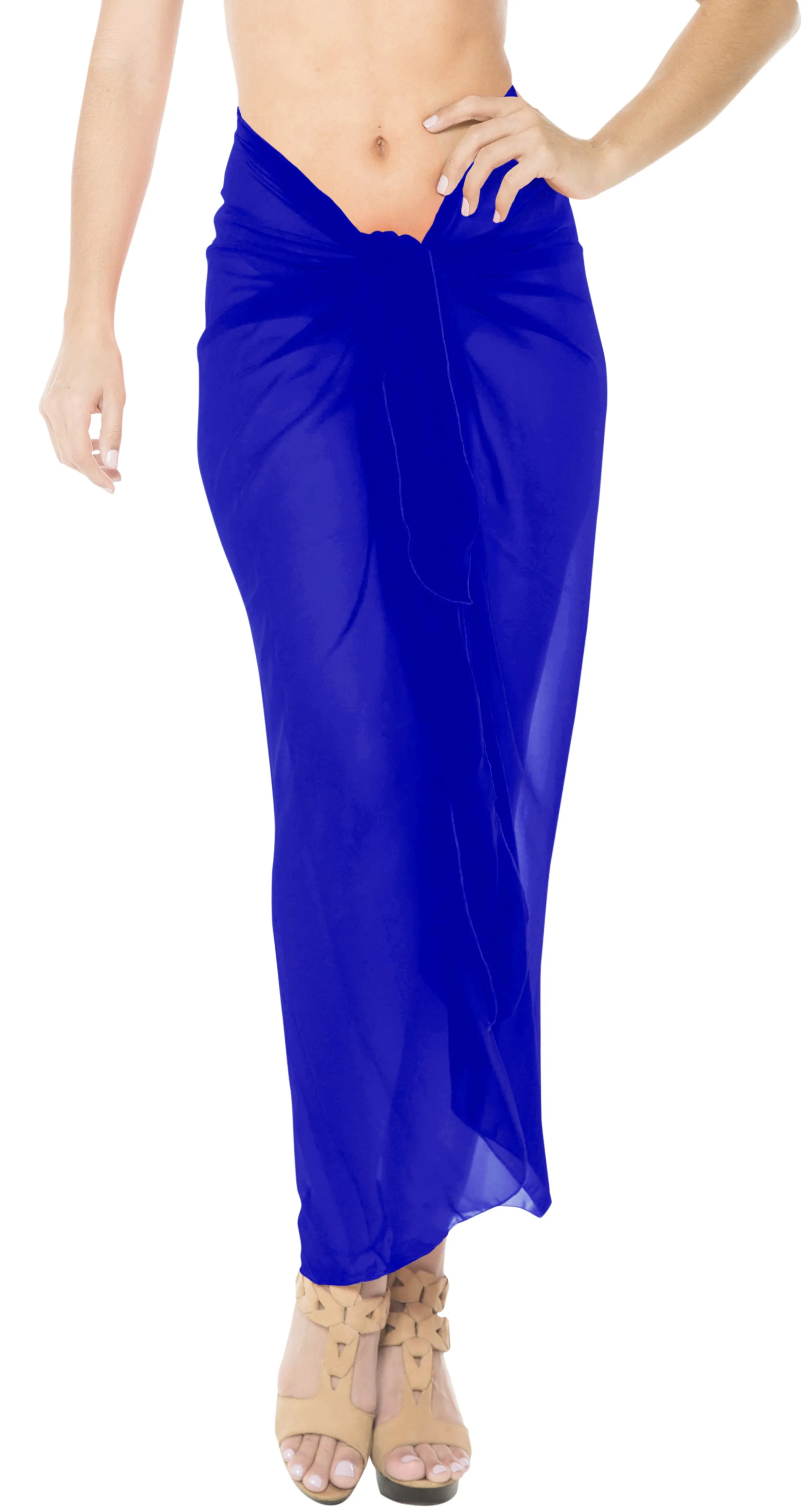 LA LEELA Women's Swimwear Cover Up Beach Sarong Swimsuit Wrap 78"x42" Blue_E472