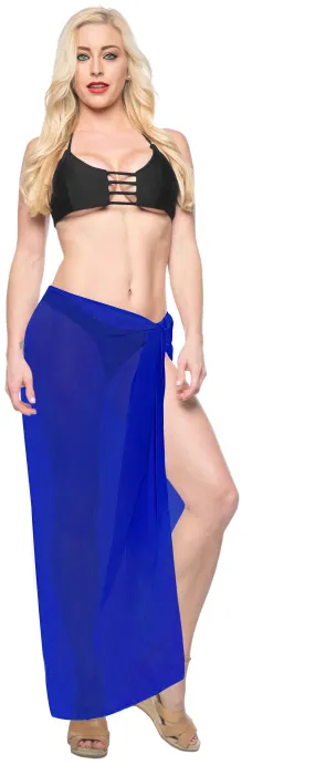 LA LEELA Women's Swimwear Cover Up Beach Sarong Swimsuit Wrap 78"x42" Blue_E472
