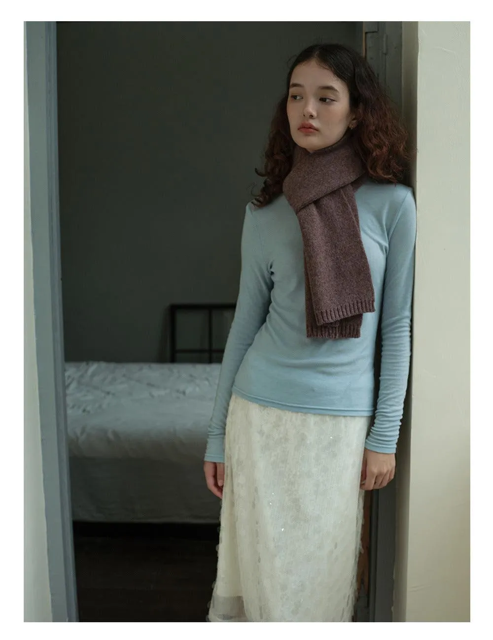 Ladies Solid Color Classic Tassel Soft Scarf YW4054