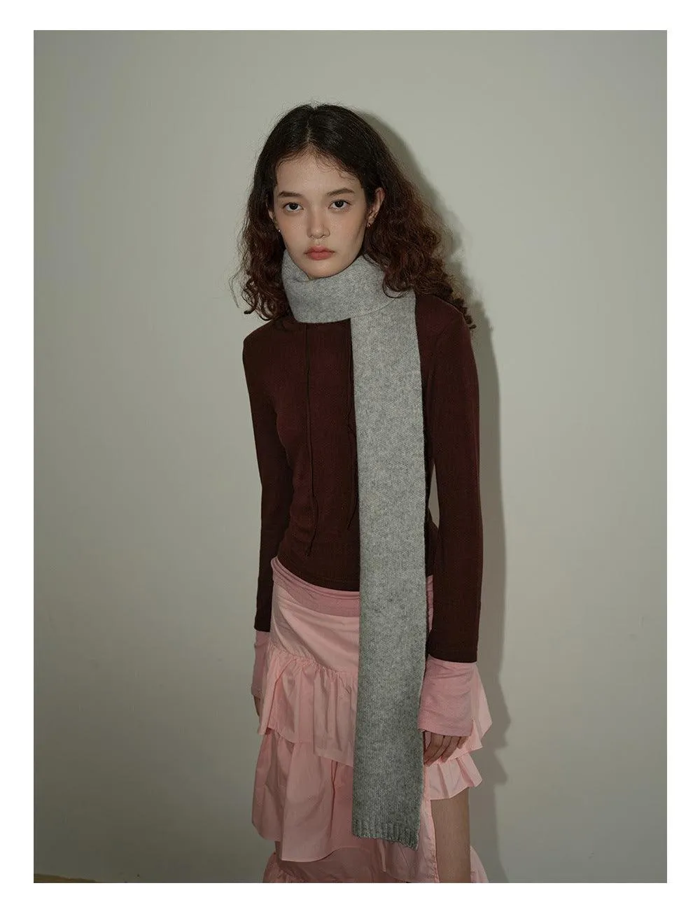 Ladies Solid Color Classic Tassel Soft Scarf YW4054