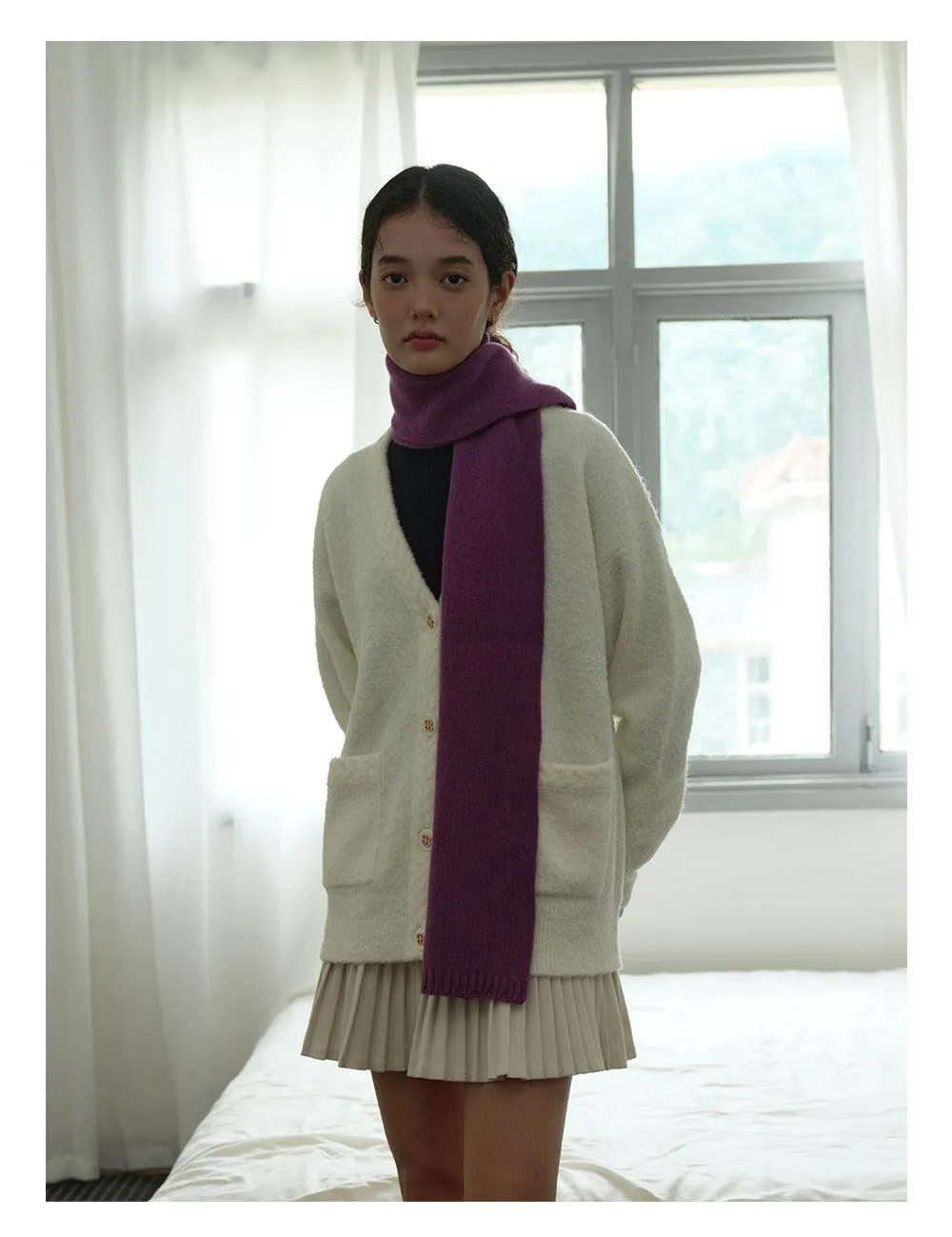 Ladies Solid Color Classic Tassel Soft Scarf YW4054