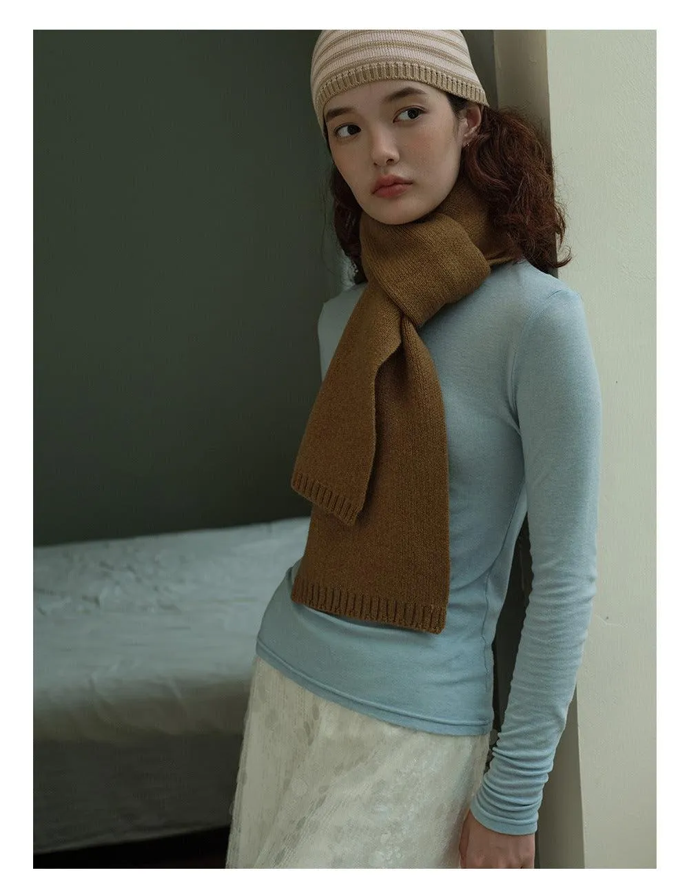 Ladies Solid Color Classic Tassel Soft Scarf YW4054