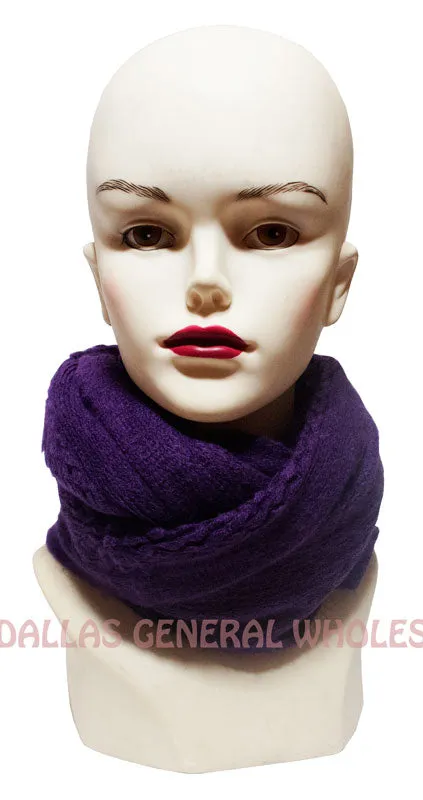 Ladies Winter Fashion Knitted Infinity Circle Scarf Wholesale