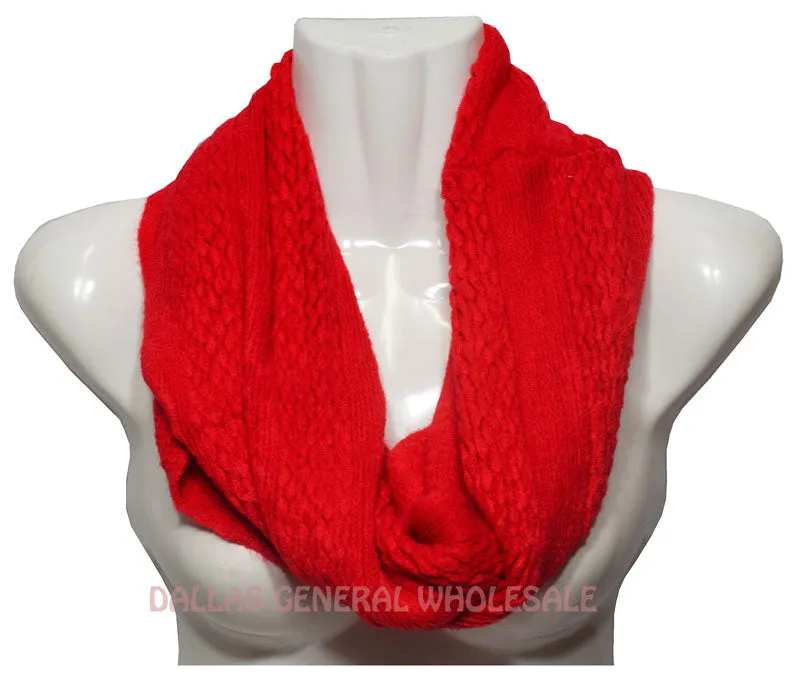 Ladies Winter Fashion Knitted Infinity Circle Scarf Wholesale