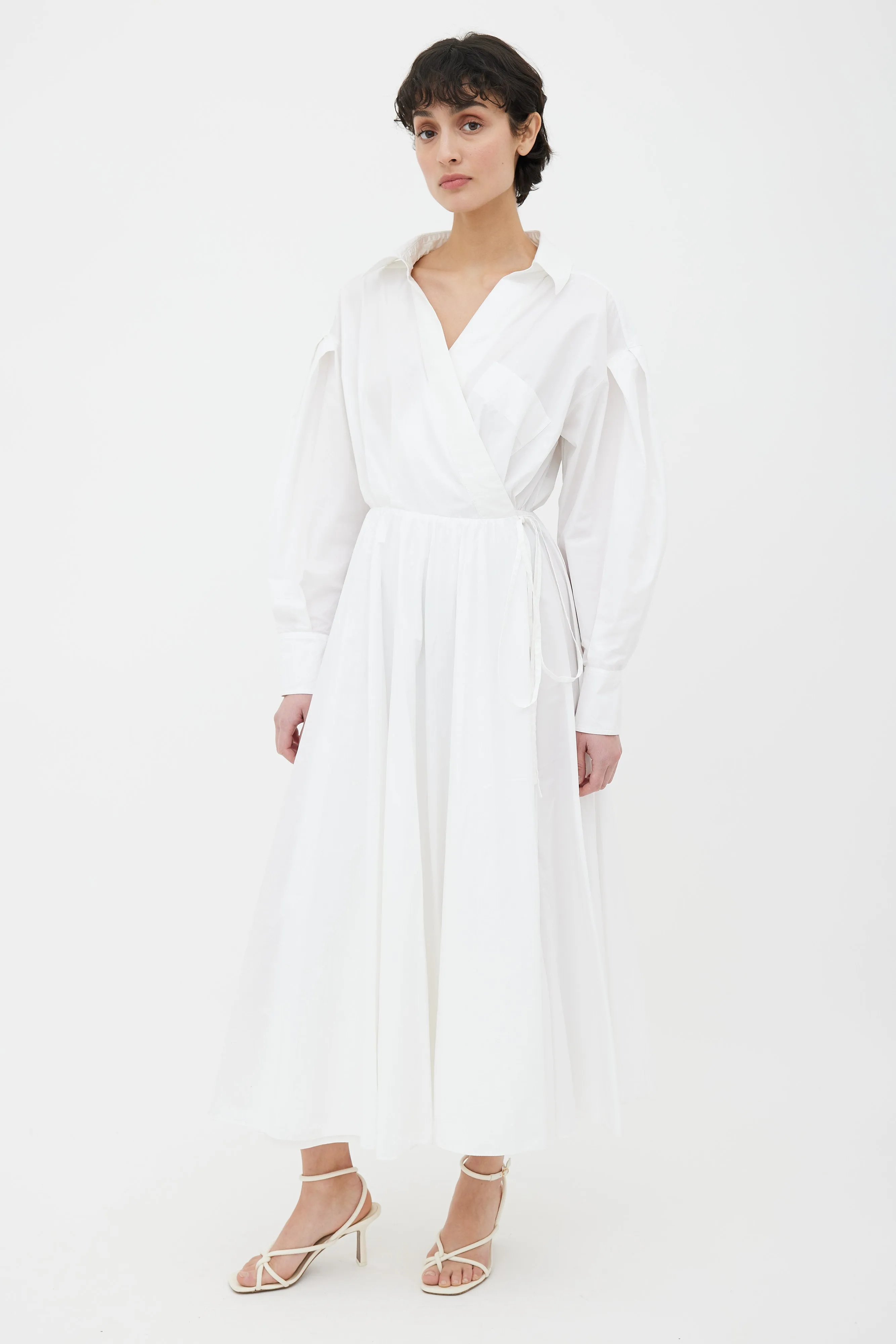 Le Blanc Spring 2020 White Wrap Maxi Dress