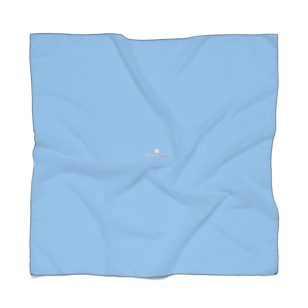 Light Blue Designer Poly Scarf, Solid Color Lightweight Fashion Accessories- Made in USA
