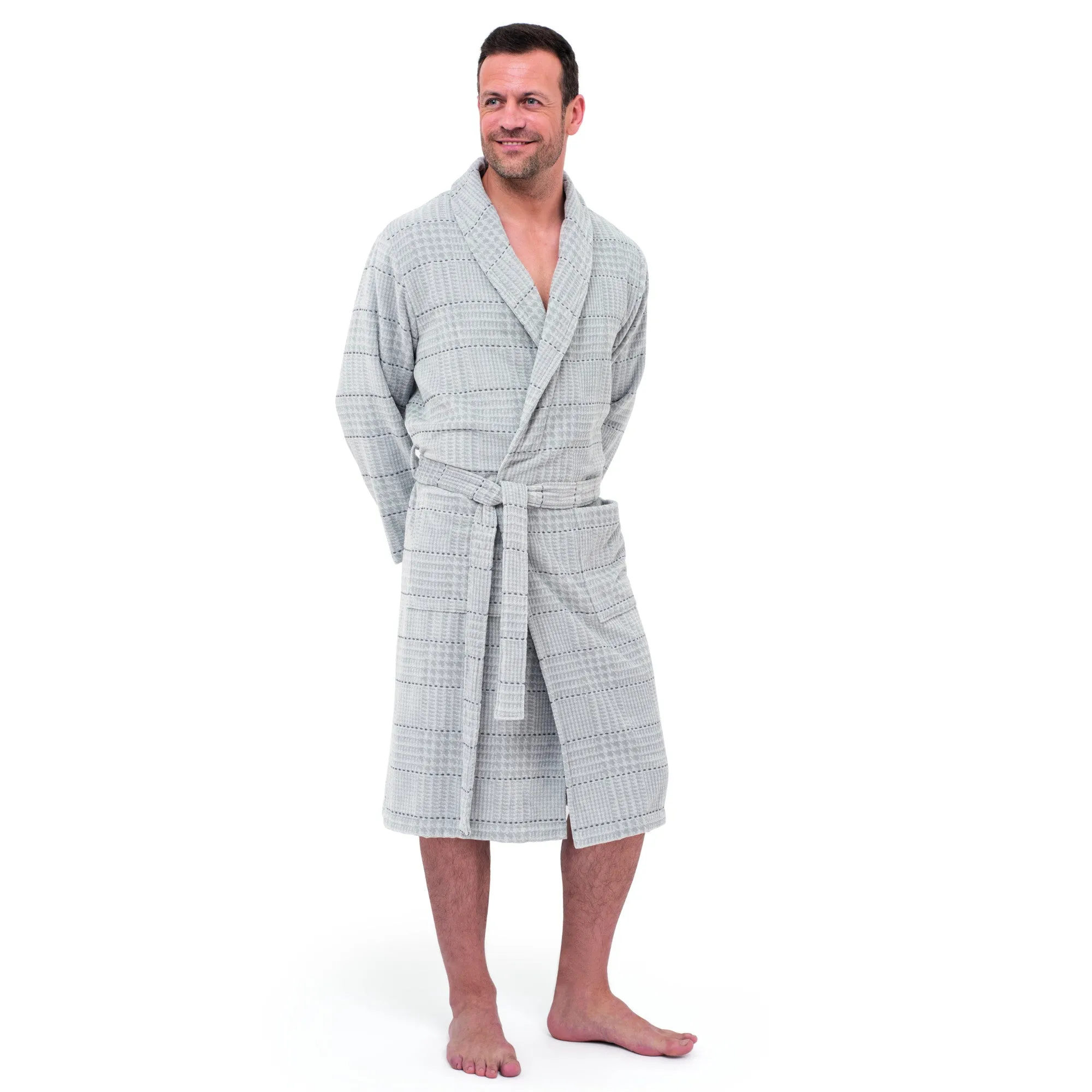 Light Grey Shawl Collar Bathrobe