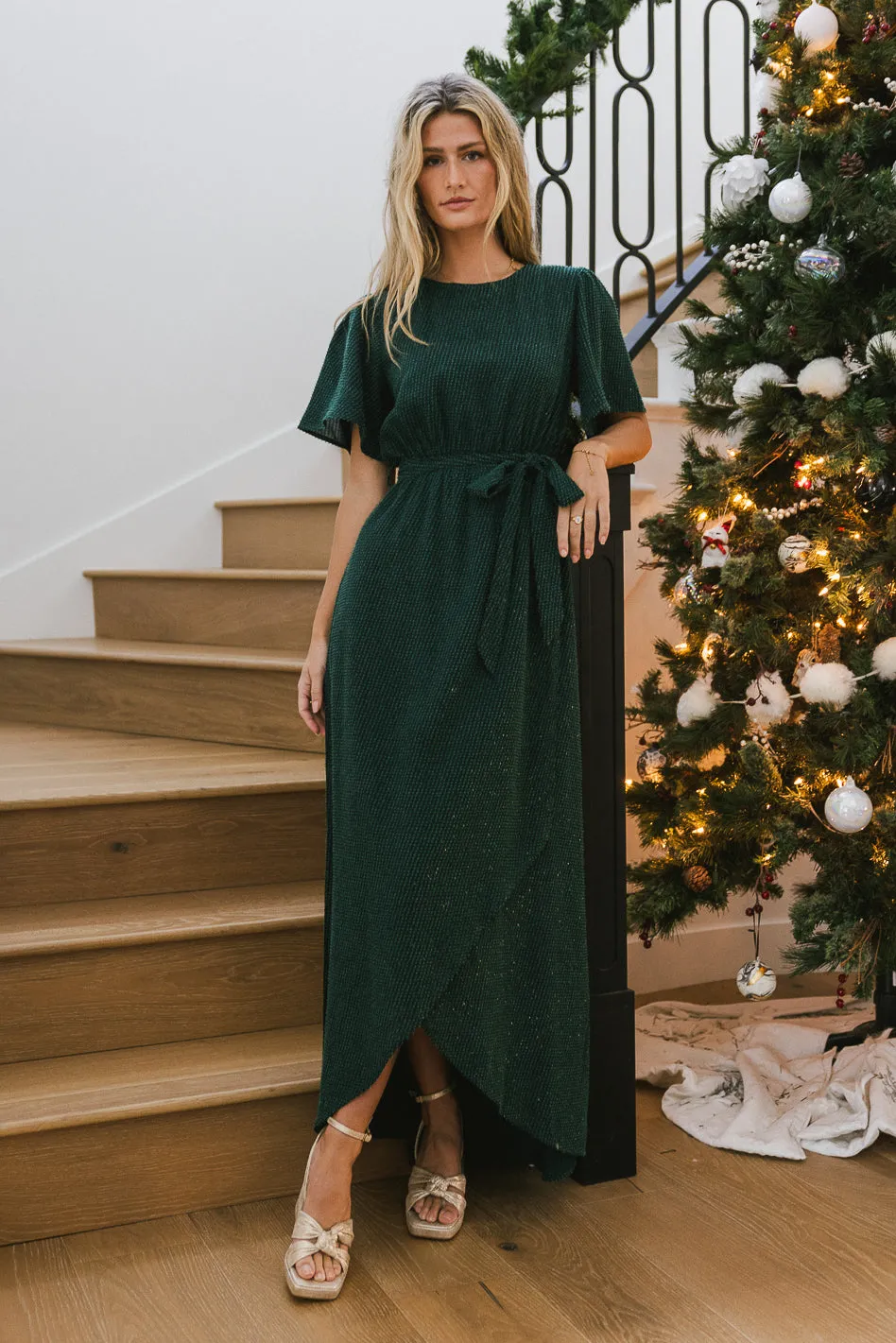Lyanna Sparkle Maxi Dress in Teal - FINAL SALE