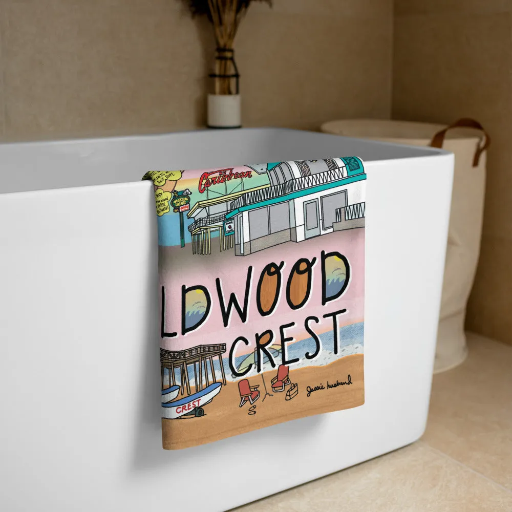 Map of Wildwood Crest, NJ Beach Towel