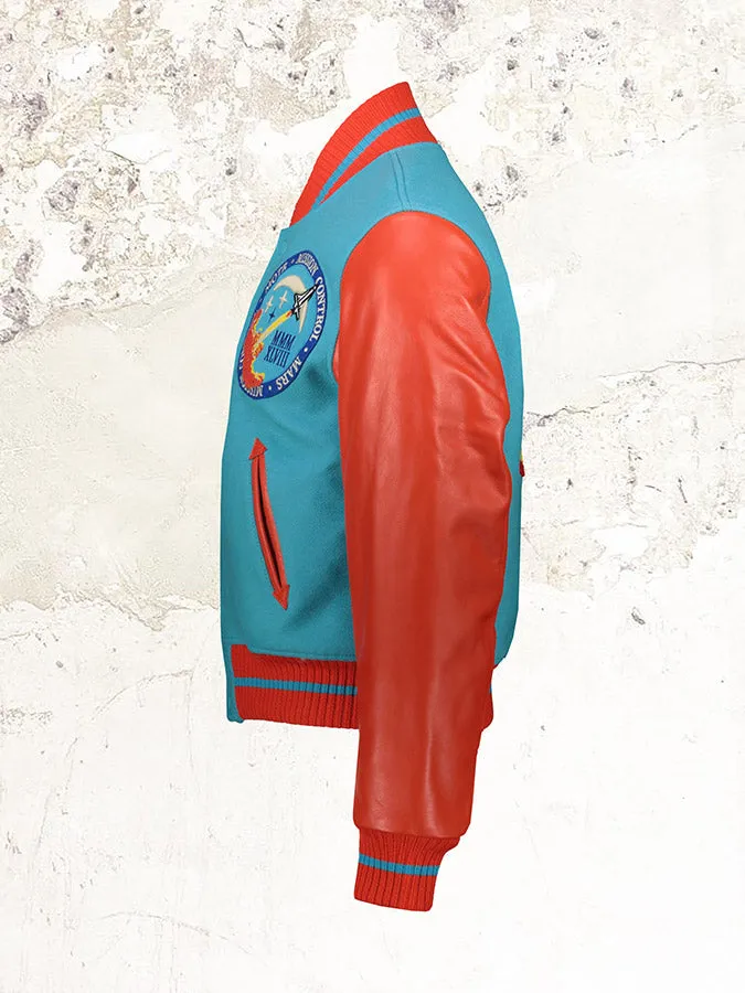 Members of the rage Camp Varsity bomber jacket