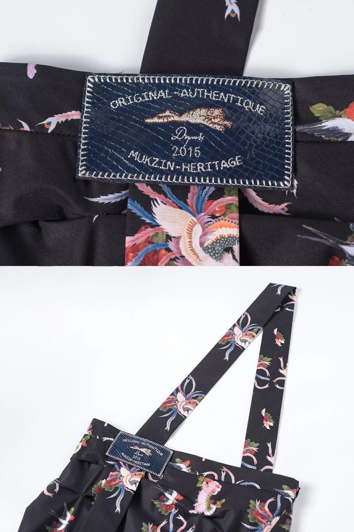 Mukzin | Black Printed  Asymmetric Midi Skirt