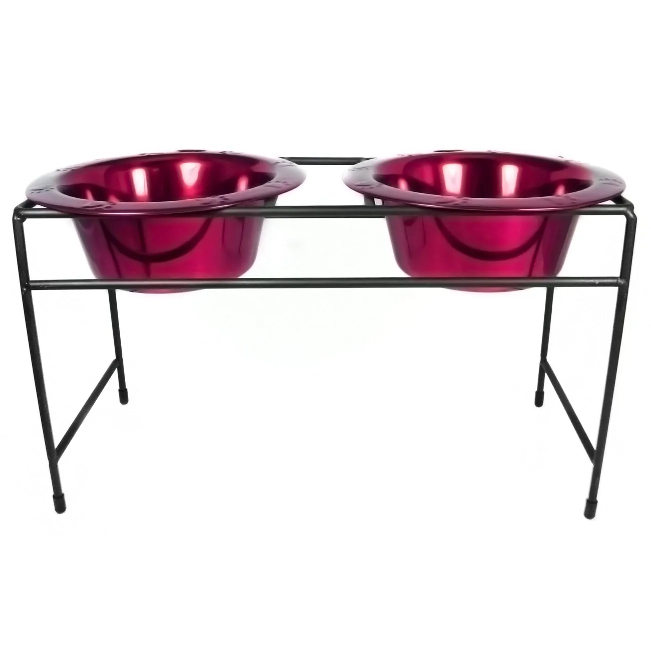 Platinum Pets Modern Double Raised Feeder Wide Rimmed Dog Bowl (2 x 2 Cups)