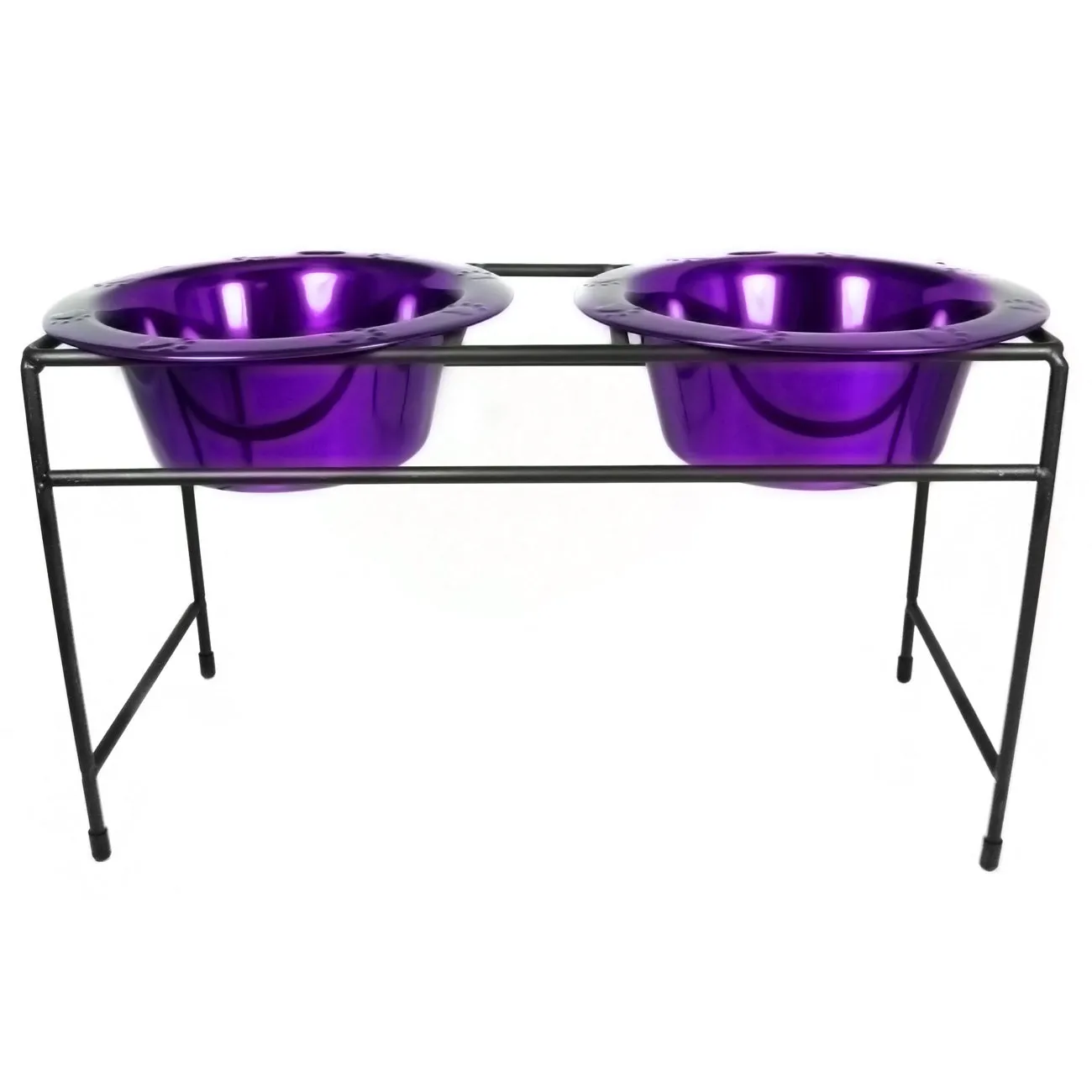 Platinum Pets Modern Double Raised Feeder Wide Rimmed Dog Bowl (2 x 2 Cups)