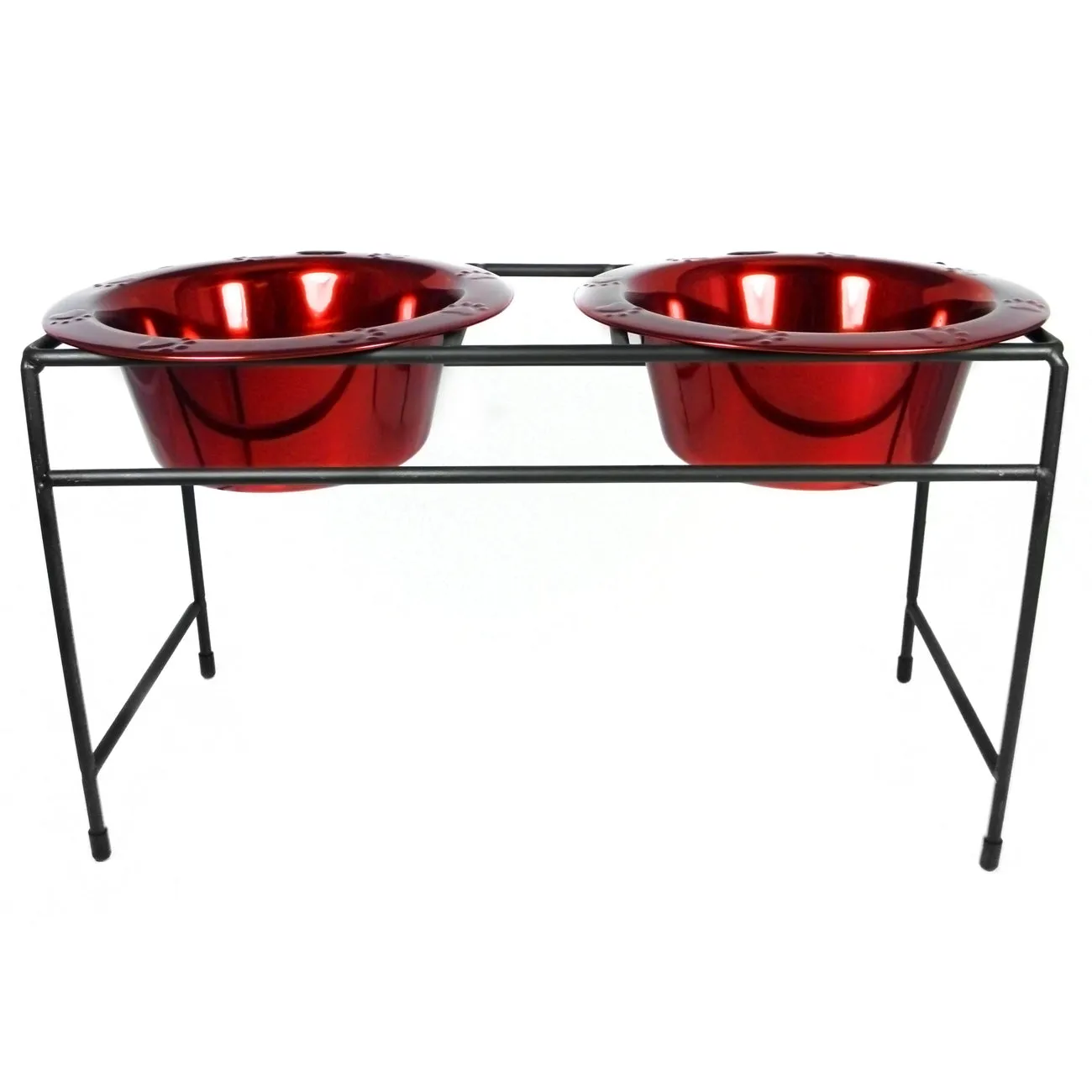 Platinum Pets Modern Double Raised Feeder Wide Rimmed Dog Bowl (2 x 2 Cups)