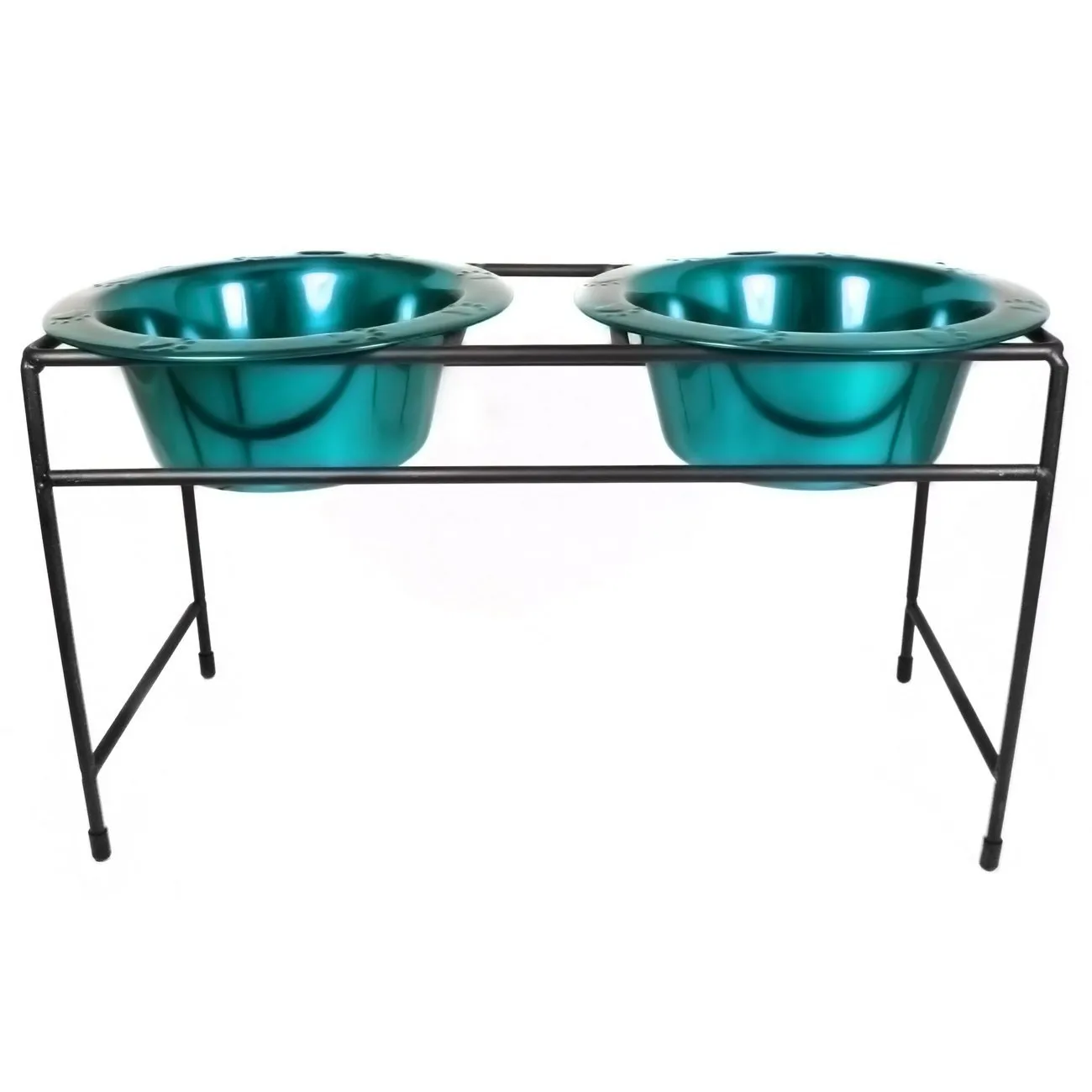 Platinum Pets Modern Double Raised Feeder Wide Rimmed Dog Bowl (2 x 2 Cups)